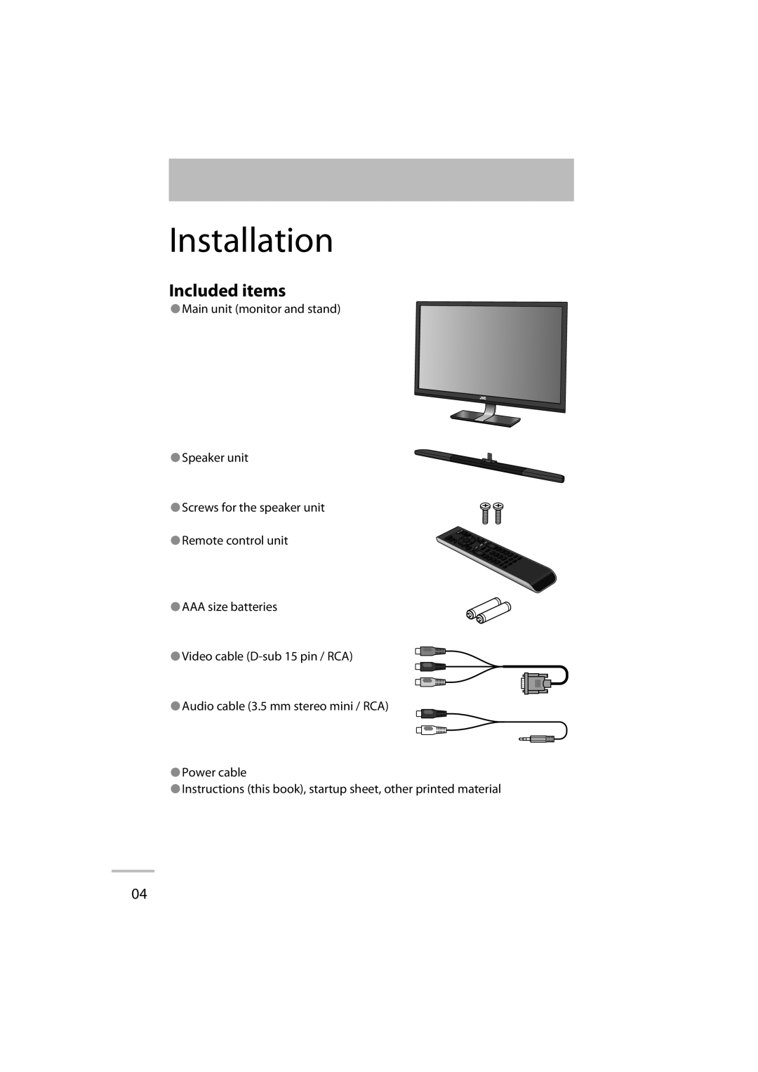 JVC GD-42X1E manual Installation 