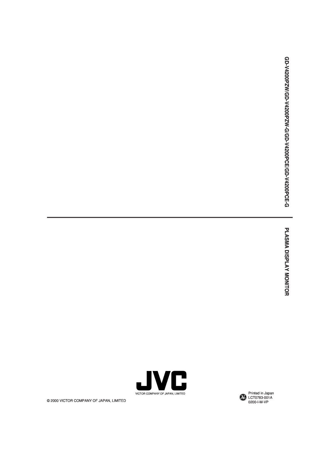 JVC specifications Instructions, English, Model GD-V4200PZW GD-V4200PZW-G GD-V4200PCE GD-V4200PCE-G, Contents 