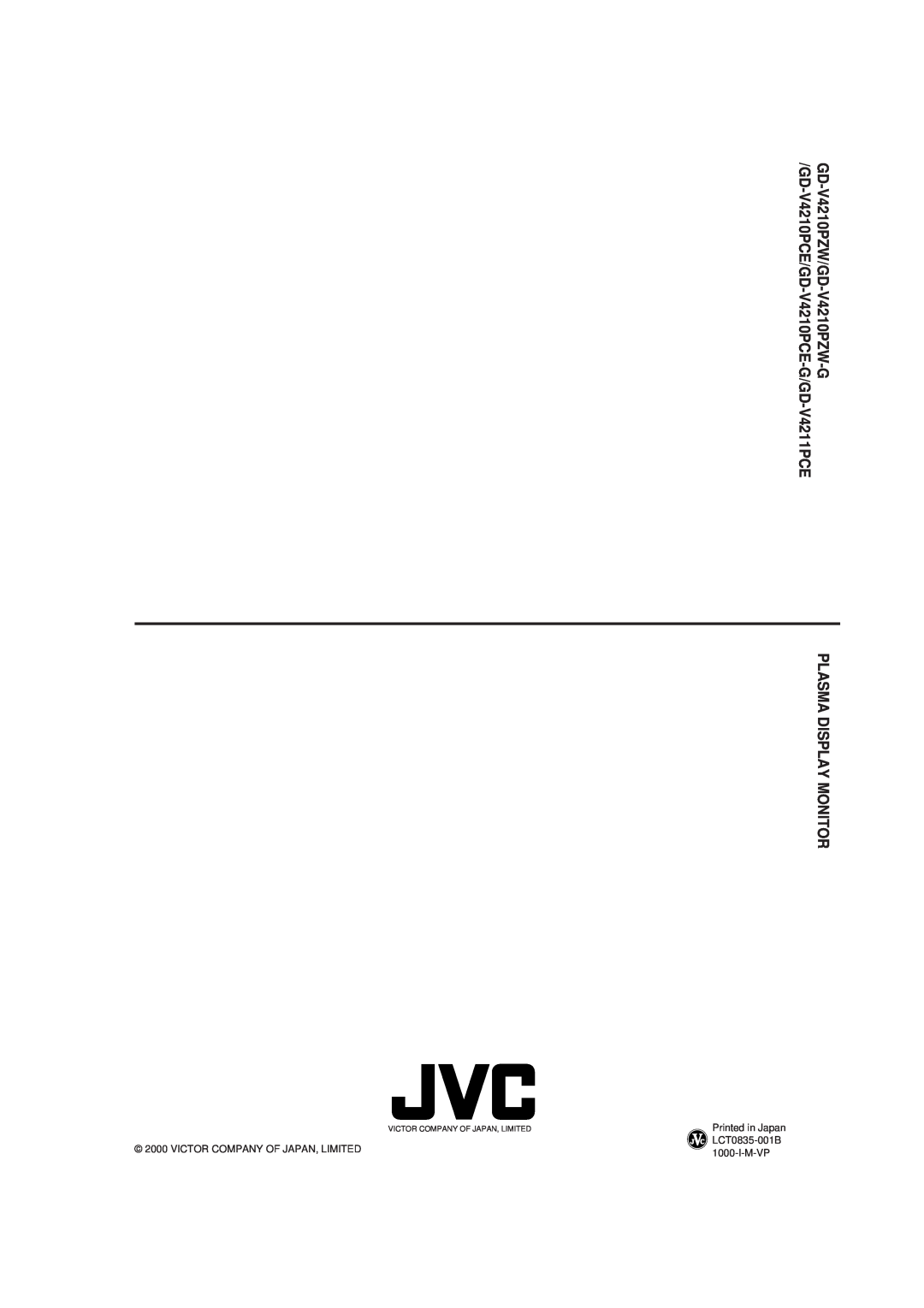 JVC GD-V4210PCE-G, GD-V4211PCE, GD-V4210PZW-G instruction manual Instructions, English, Contents 