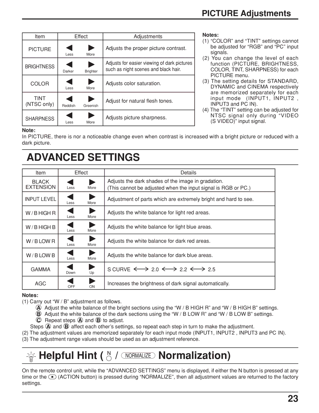 JVC GD V502U, GD-V422U manual Advanced Settings 