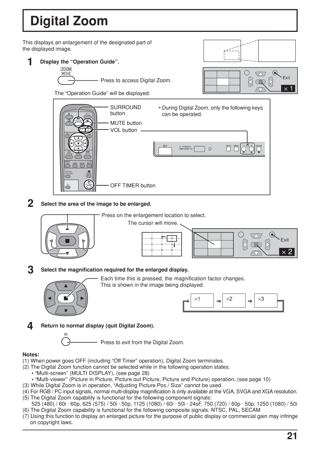 JVC GD V502U, GD-V422U manual Button Can be operated Mute button VOL button, Exit 