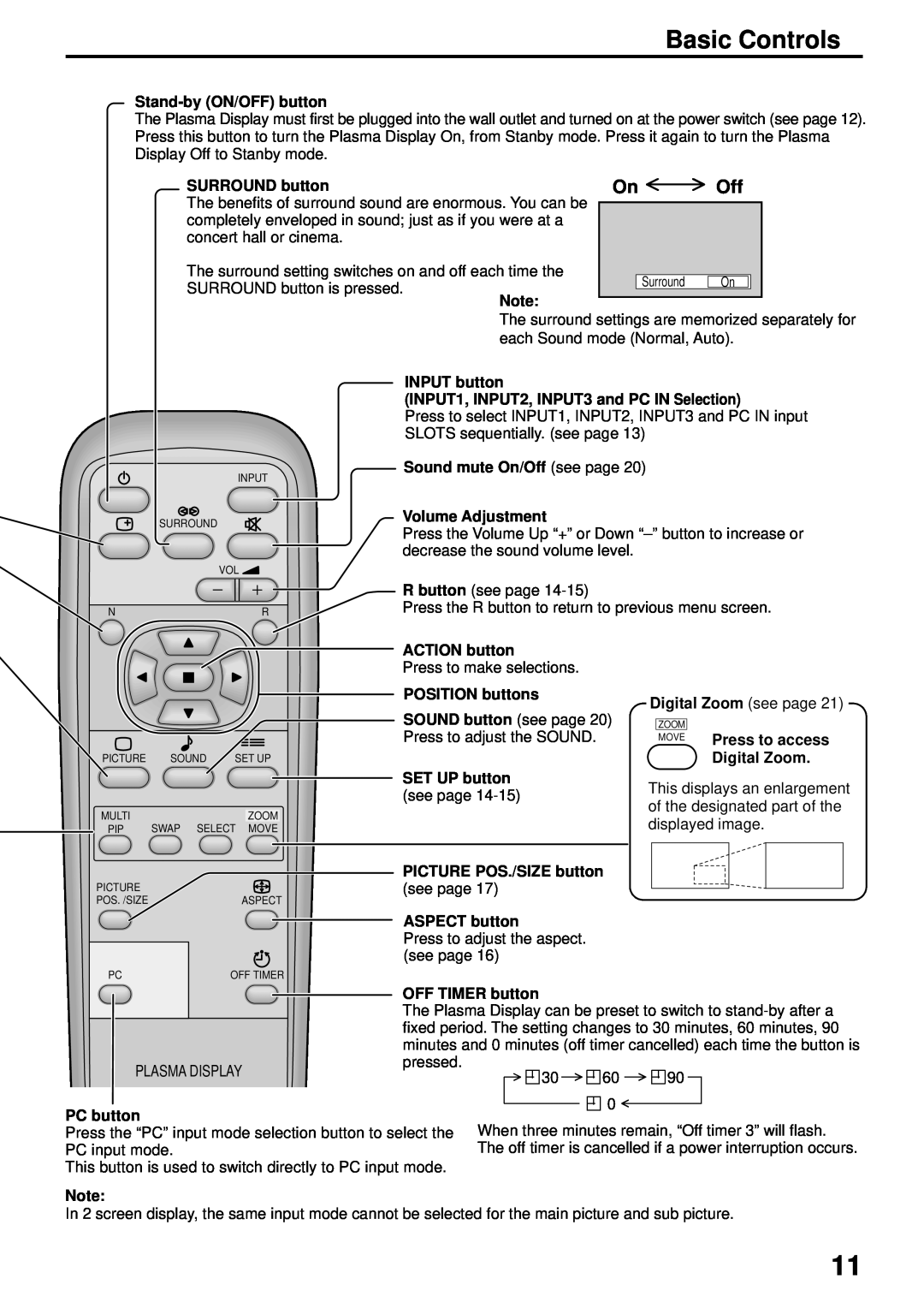 JVC GD-V502PCE manual Basic Controls 