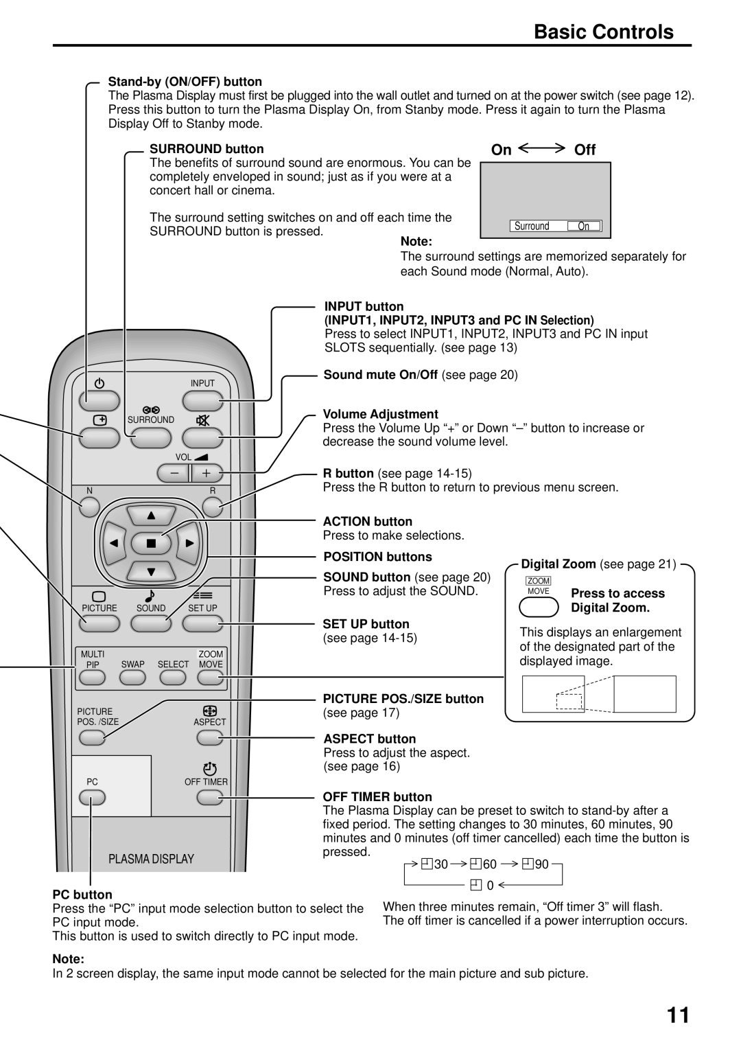 JVC GD-V502PCE manual Off 