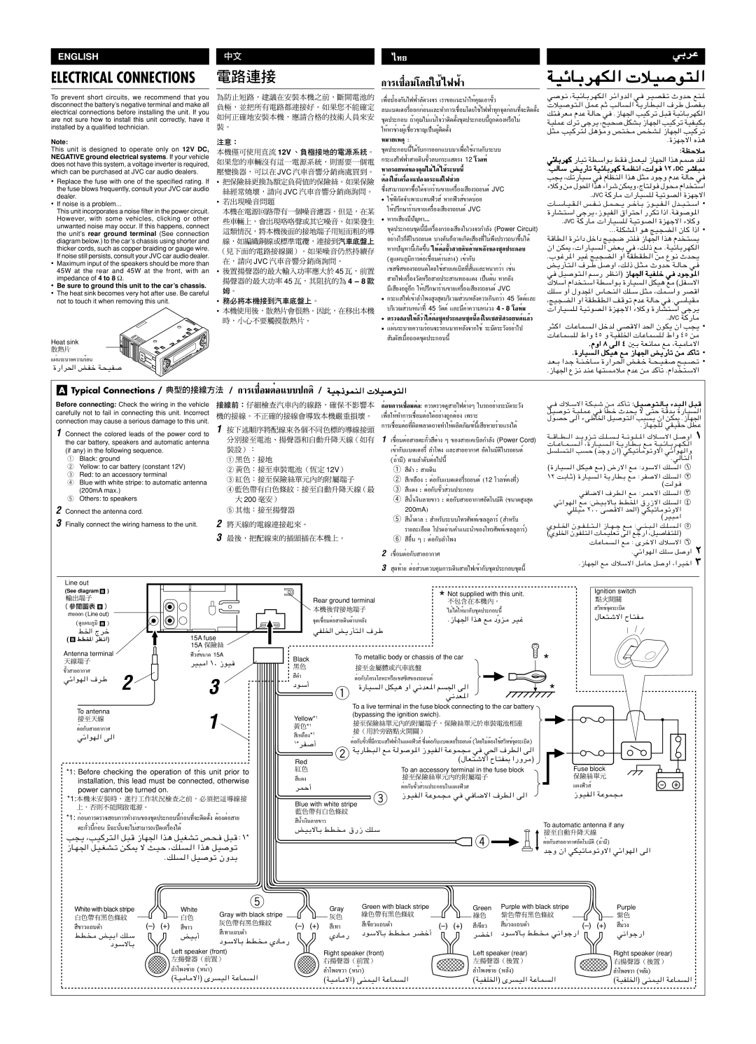 JVC KD-S685, GET0067-001A, KD-S585 manual 12V 