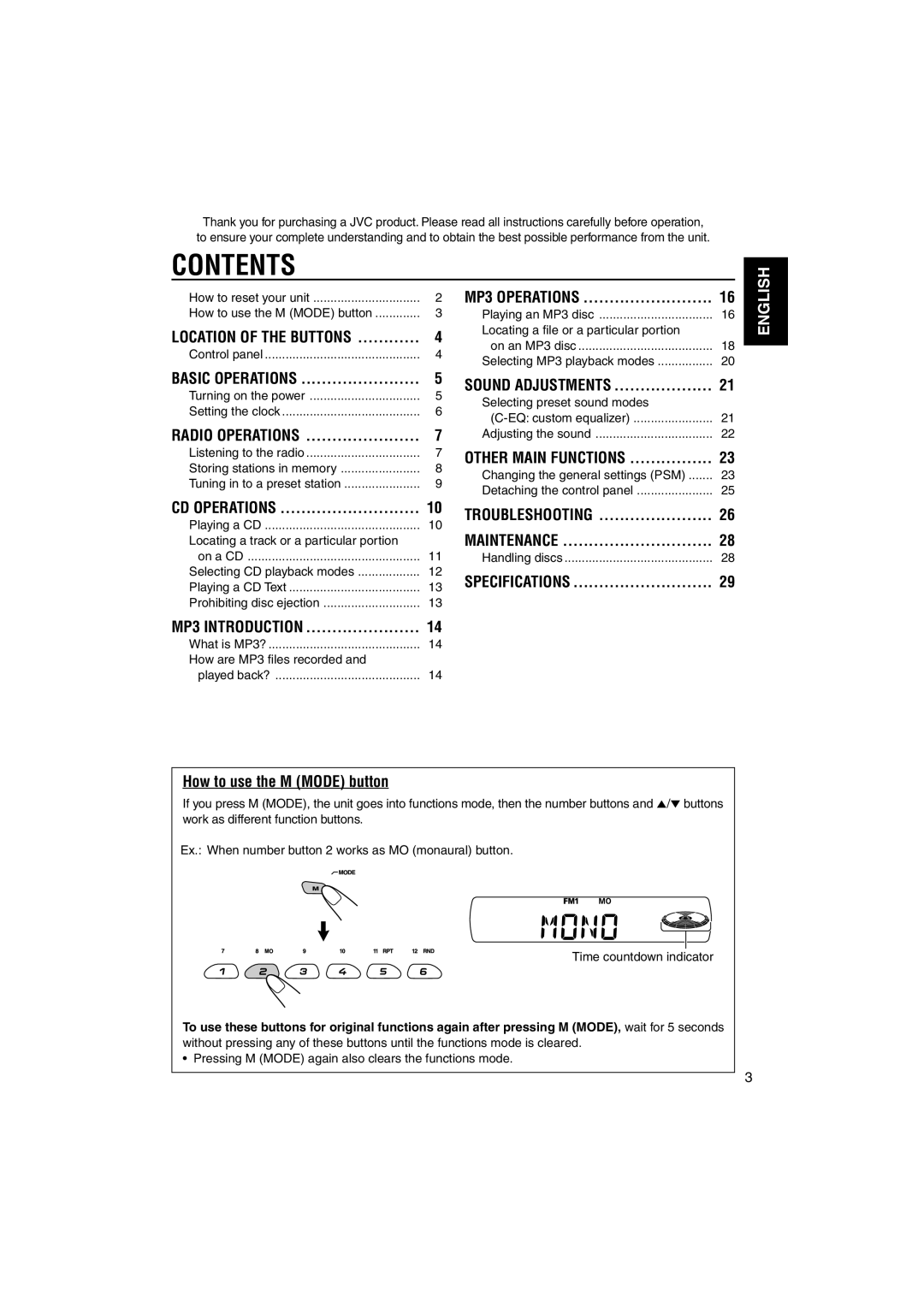 JVC GET0137-001A manual Contents 