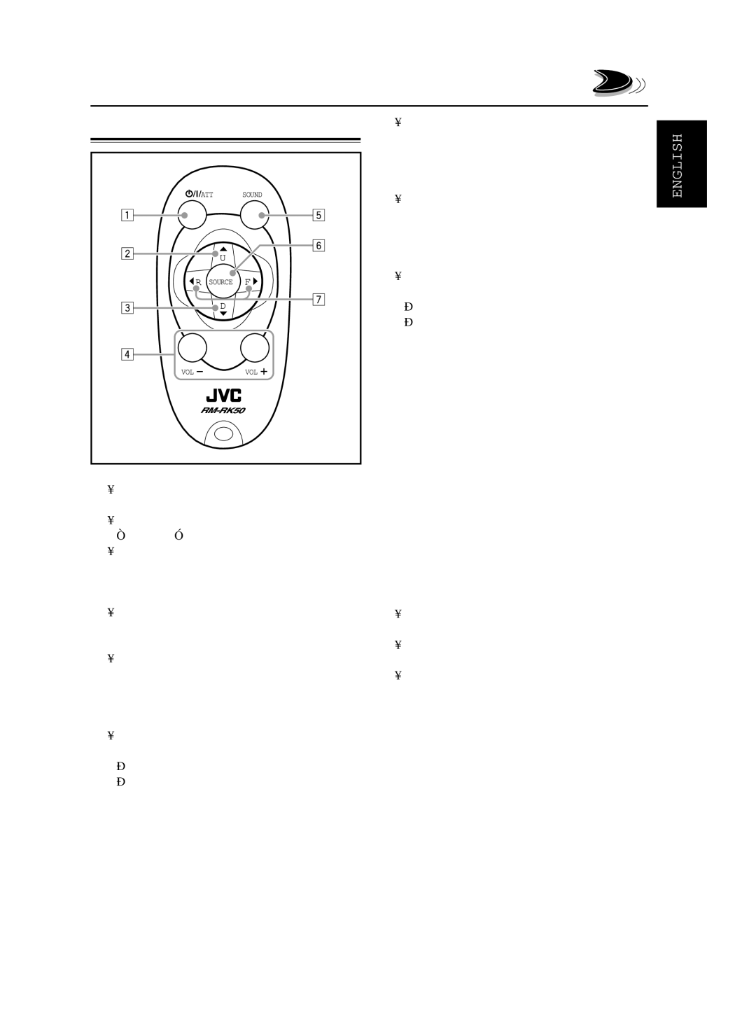 JVC GET0188-001A manual Remote controller 