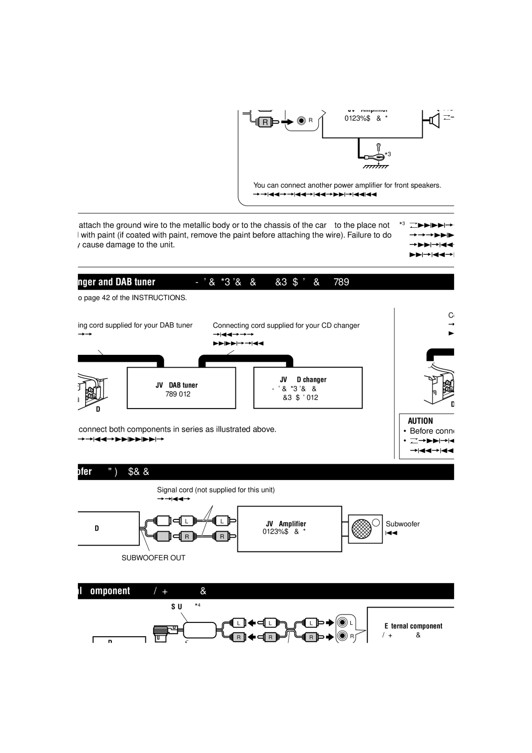 JVC GET0200-002A, GET0199-005A JVC Amplifier JVC-усилитель, KS-U57 *4 KD-G807, External component Внешний компонент 