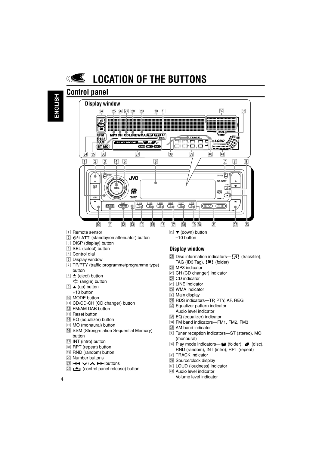 JVC GET0199-001A, GET0200-002A, GET0199-005A, GET0200-001A manual KD-G807 