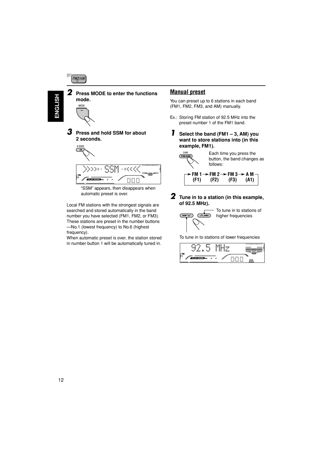 JVC GET0199-001A, GET0200-002A, GET0199-005A, GET0200-001A manual Manual preset 