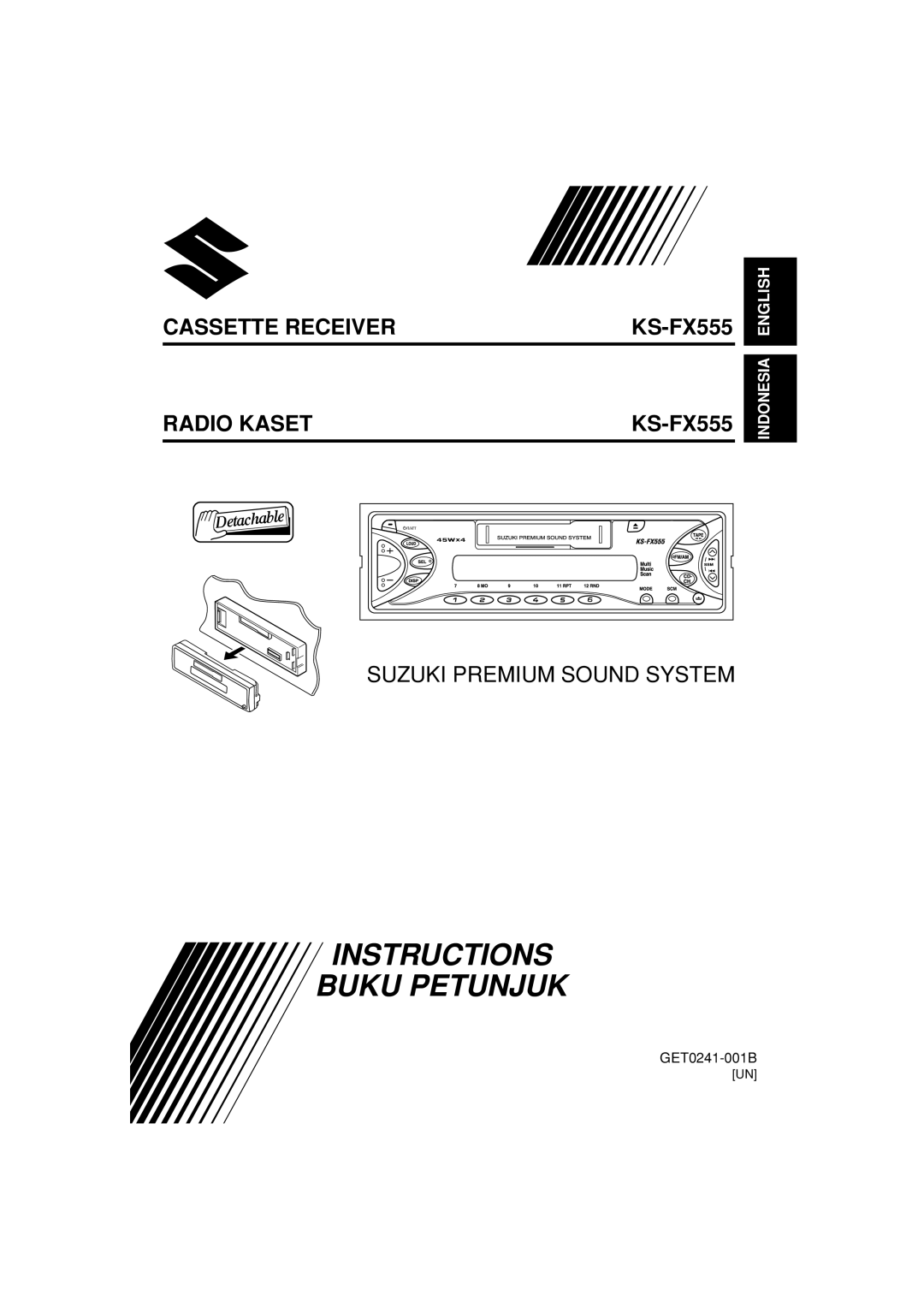 JVC KS-FX555, GET0241-001B manual Instructions Buku Petunjuk 