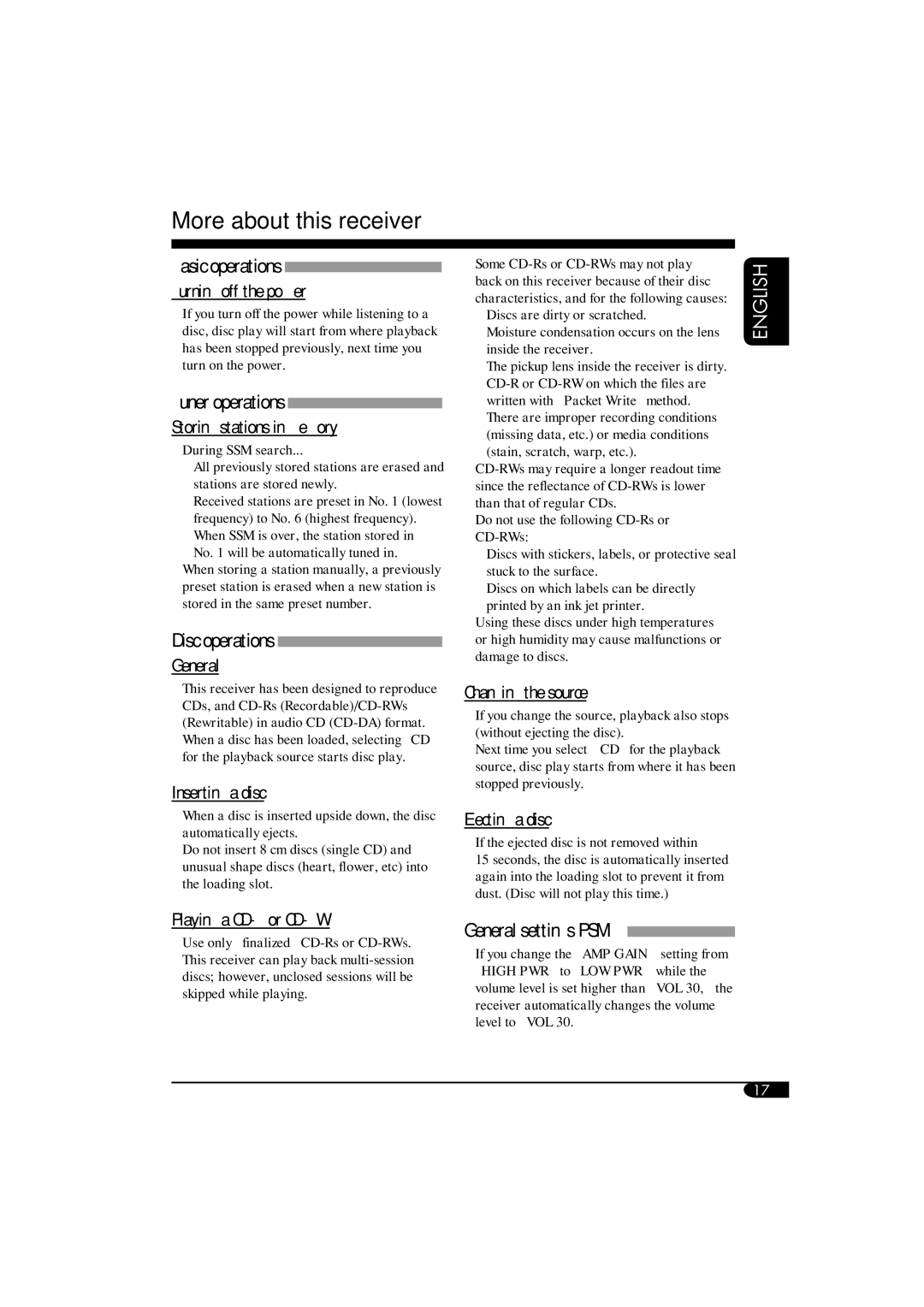 JVC GET0253-003A manual More about this receiver, Basic operations, Tuner operations 