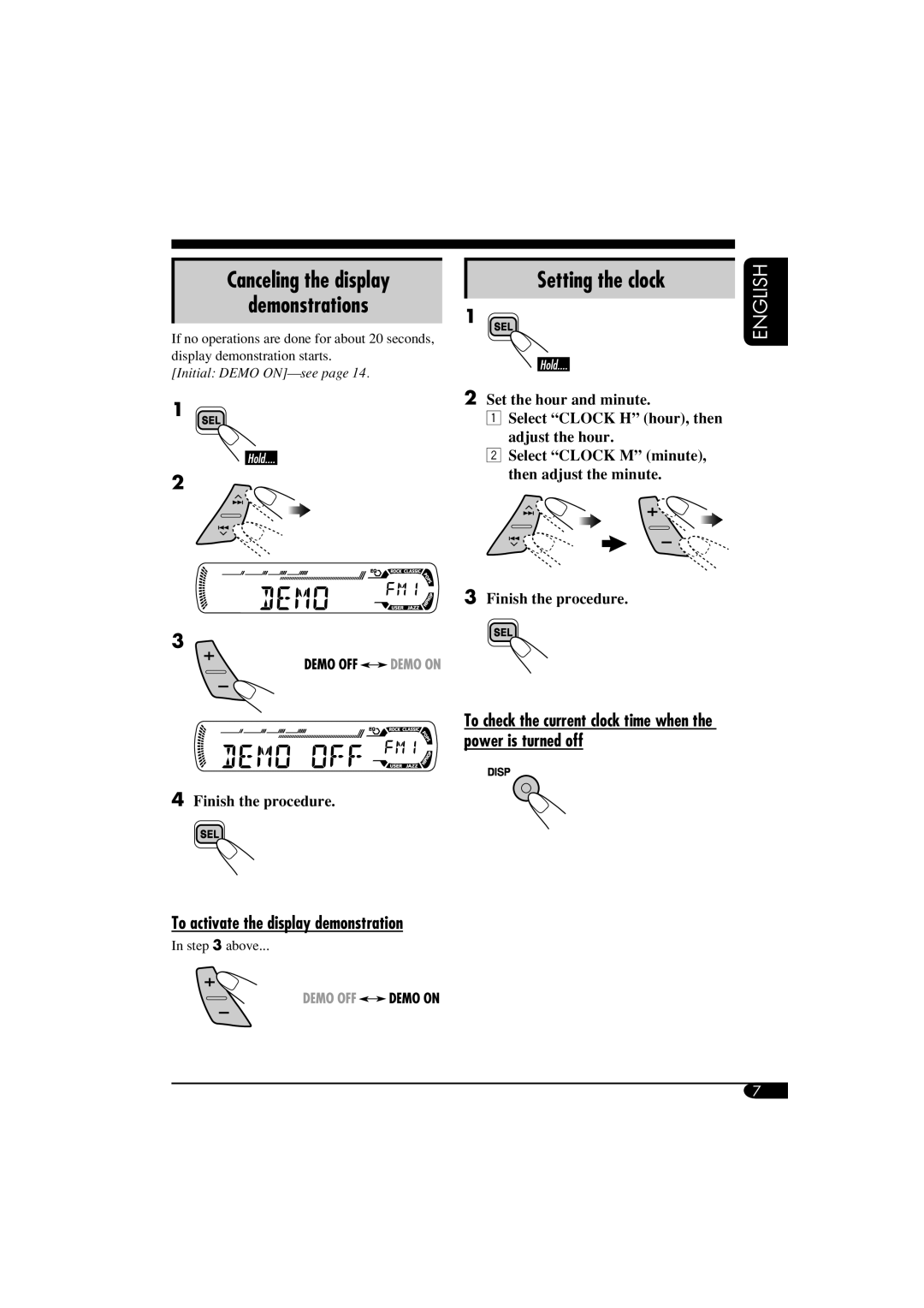 JVC GET0253-003A manual Canceling the display Demonstrations 