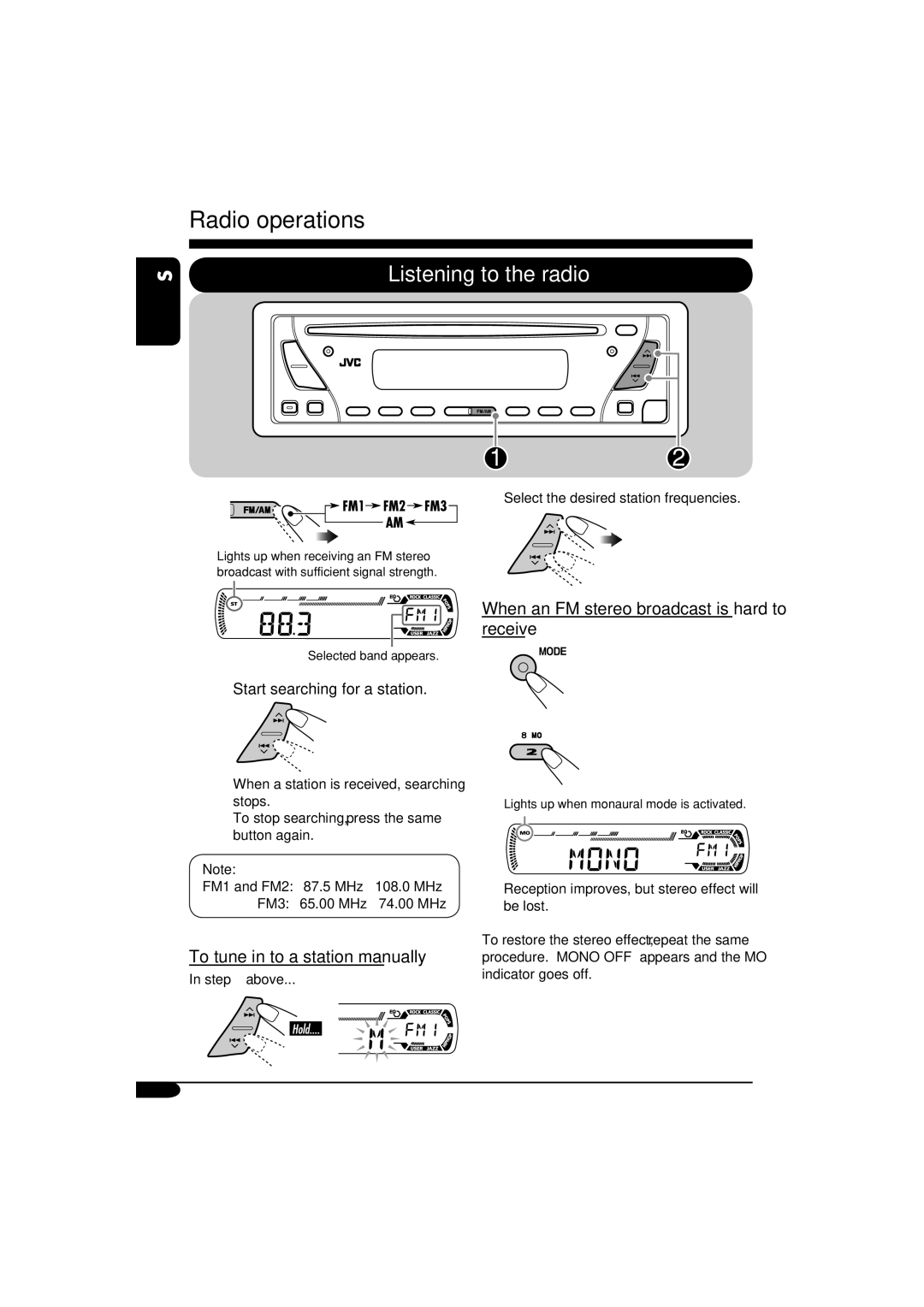 JVC GET0253-003A manual To stop searching, press the same button again 