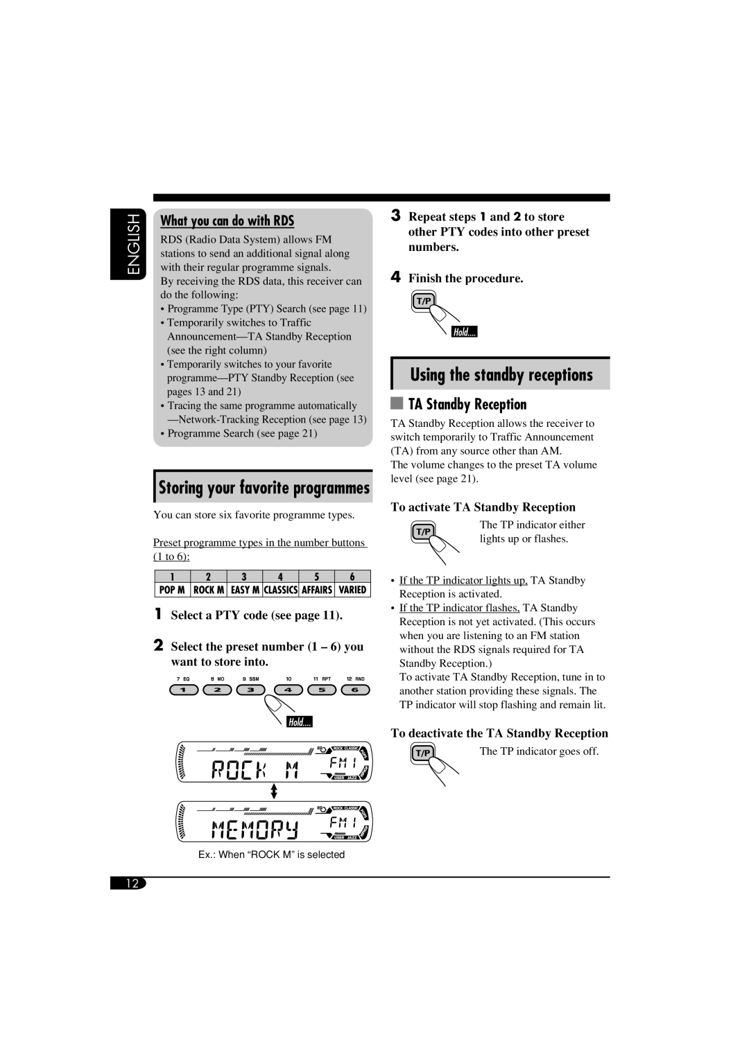 JVC GET0260-003B manual TA Standby Reception, What you can do with RDS 