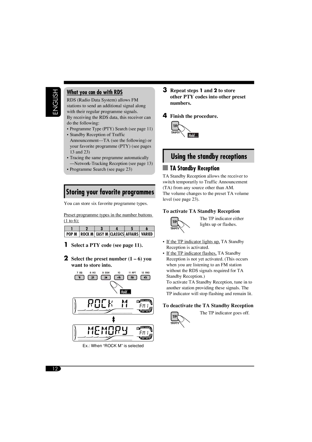 JVC GET0266-003A manual TA Standby Reception, What you can do with RDS 