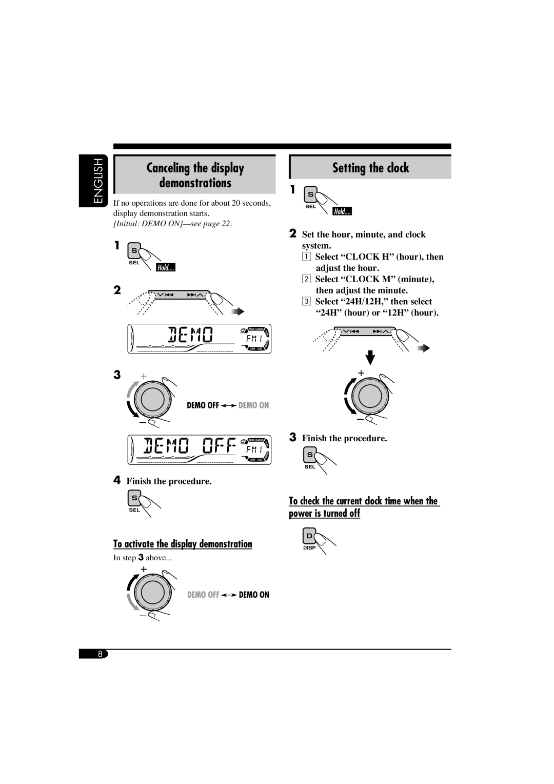 JVC GET0266-003A manual Canceling the display Demonstrations 