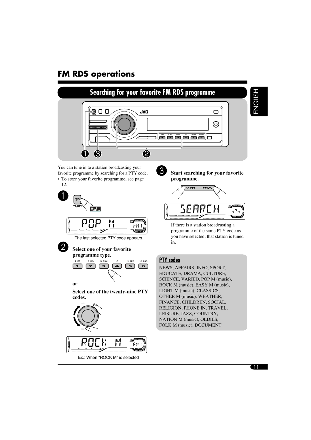 JVC GET0266-003A manual To store your favorite programme, see 