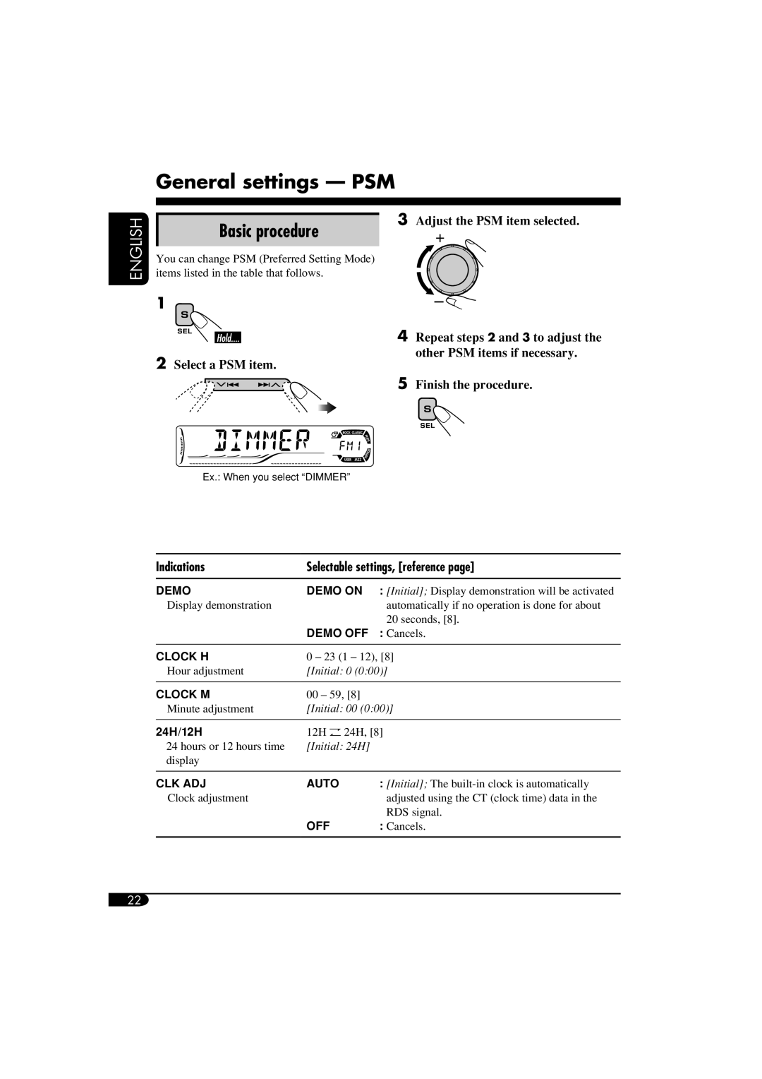 JVC GET0266-003A manual Demo OFF 