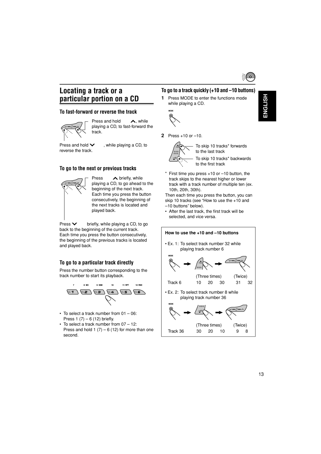 JVC GET0291-002A, GET0291-001A, KD-G456 manual To fast-forward or reverse the track, To go to the next or previous tracks 