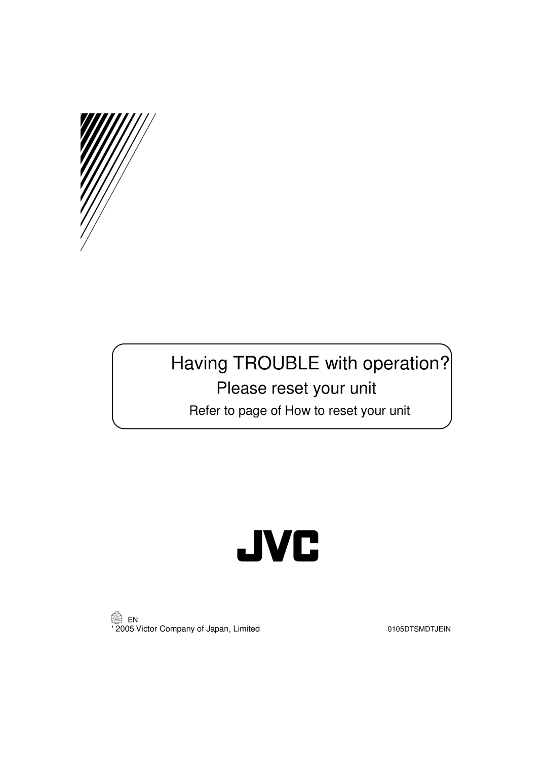 JVC GET0309-001A, KS-FX384 manual Having Trouble with operation? 