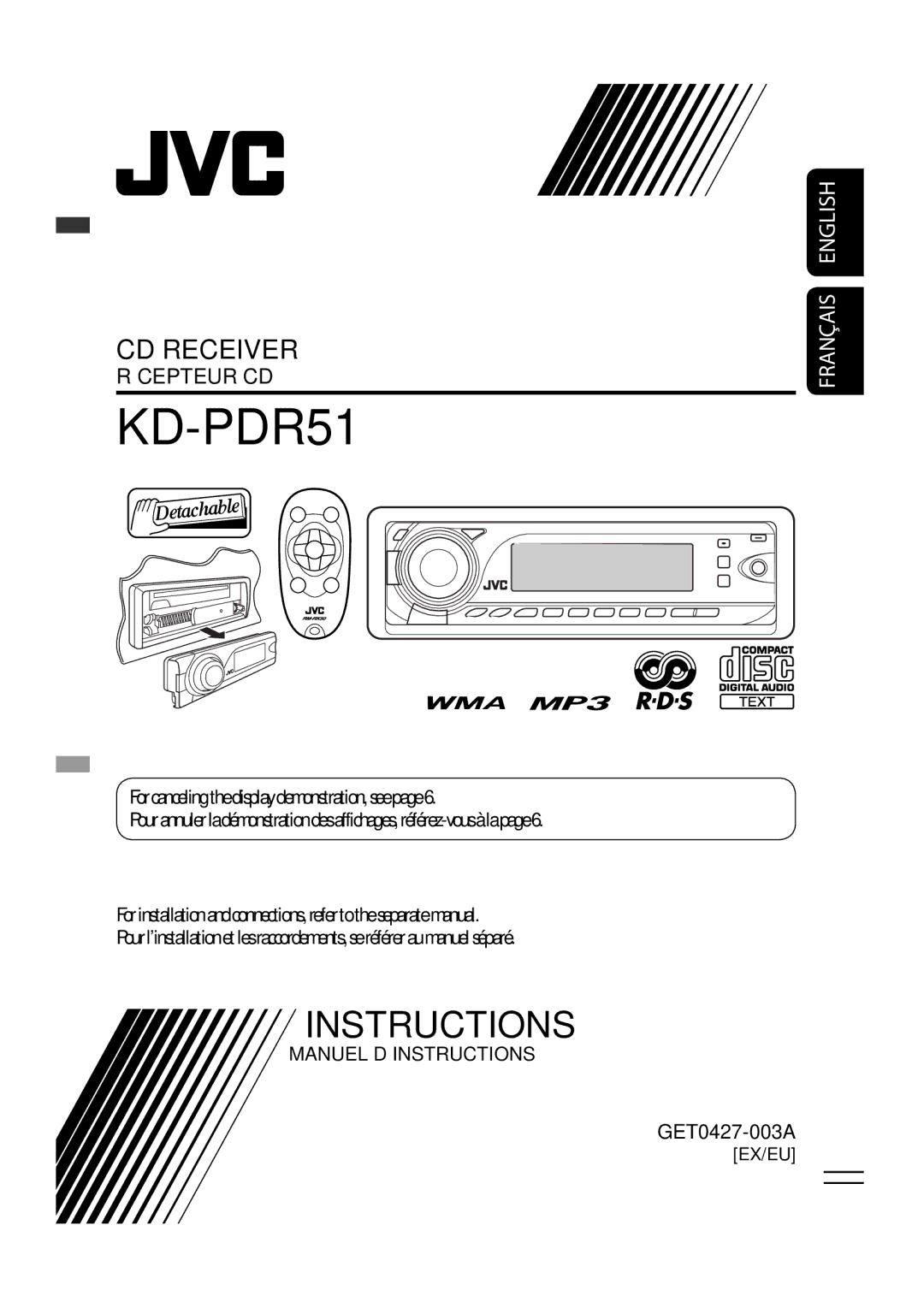 JVC GET0425-001A manual KD-PDR51 