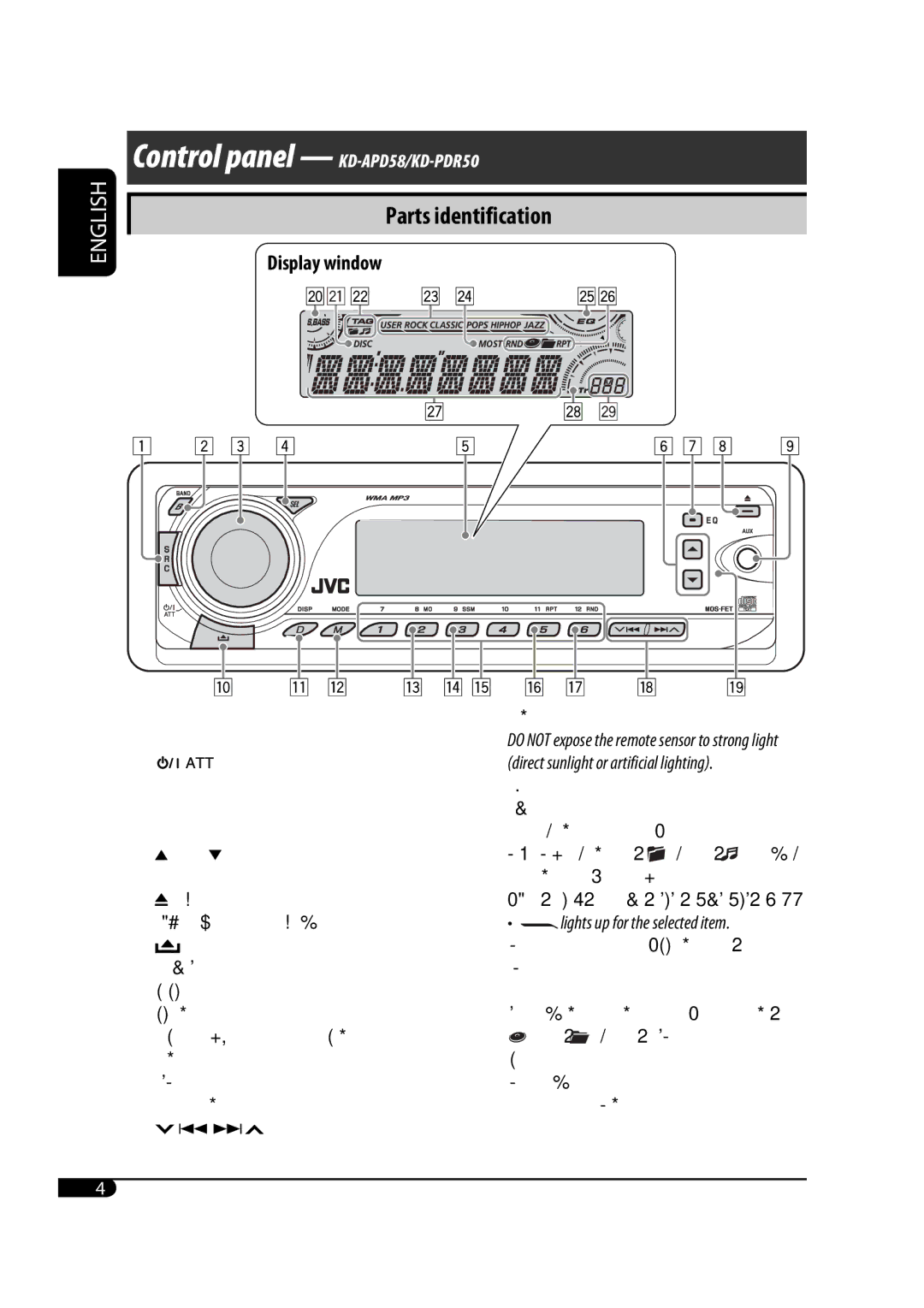 JVC GET0425-001A manual Display window 