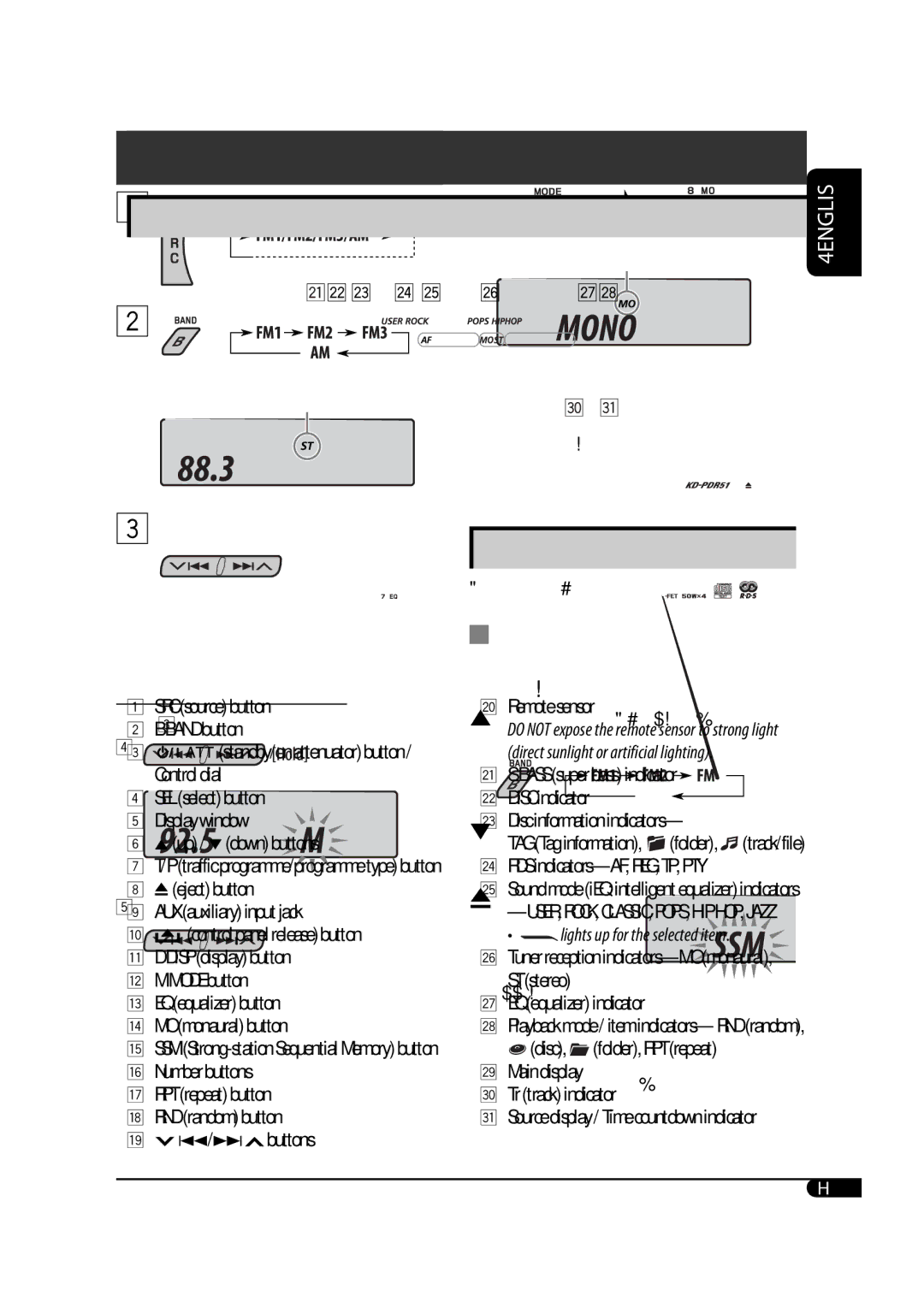 JVC GET0425-001A manual Radio operations 