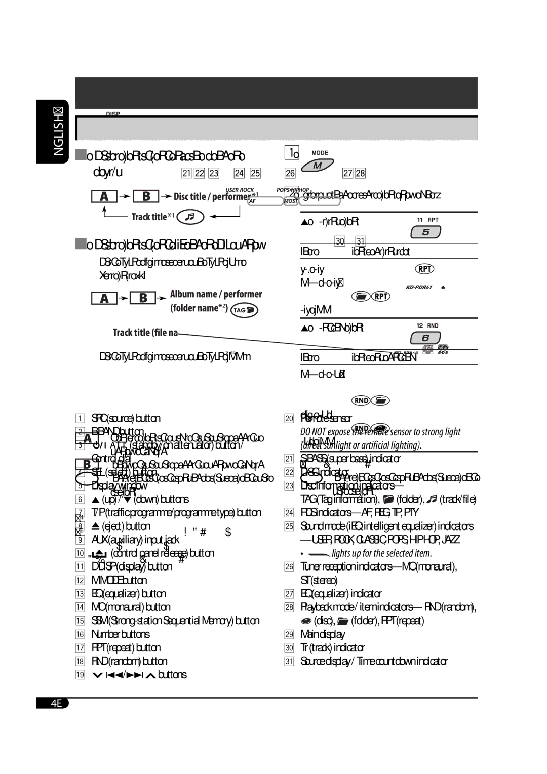 JVC GET0425-001A manual Fldr RPT * All tracks of the current folder 