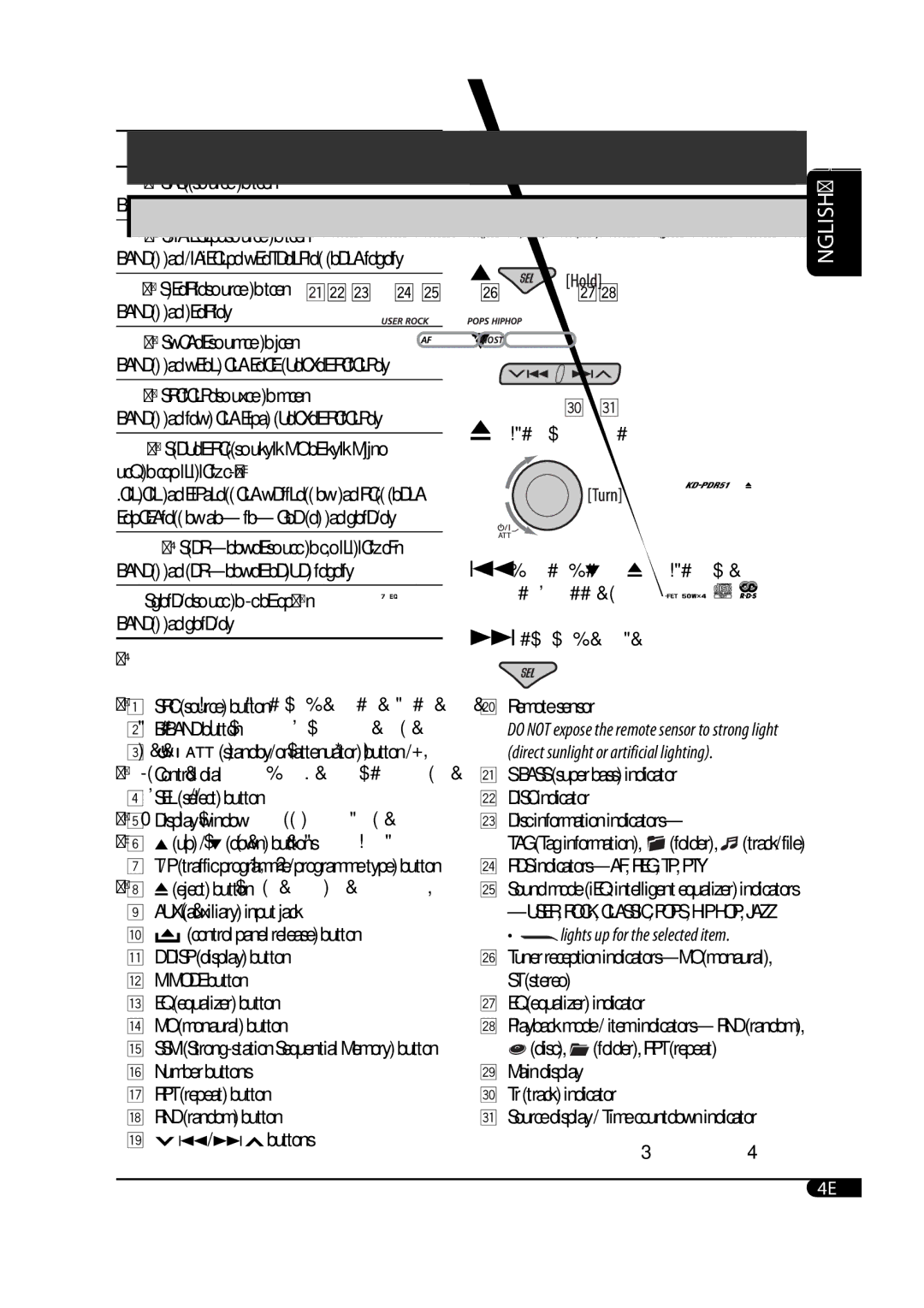 JVC GET0425-001A manual Adjust the mid-range frequencies sound level 