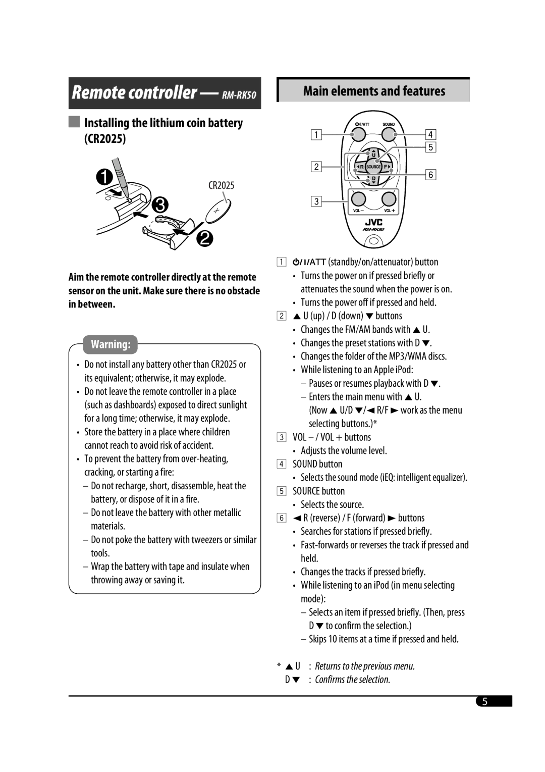 JVC GET0425-001A manual Skips 10 items at a time if pressed and held 