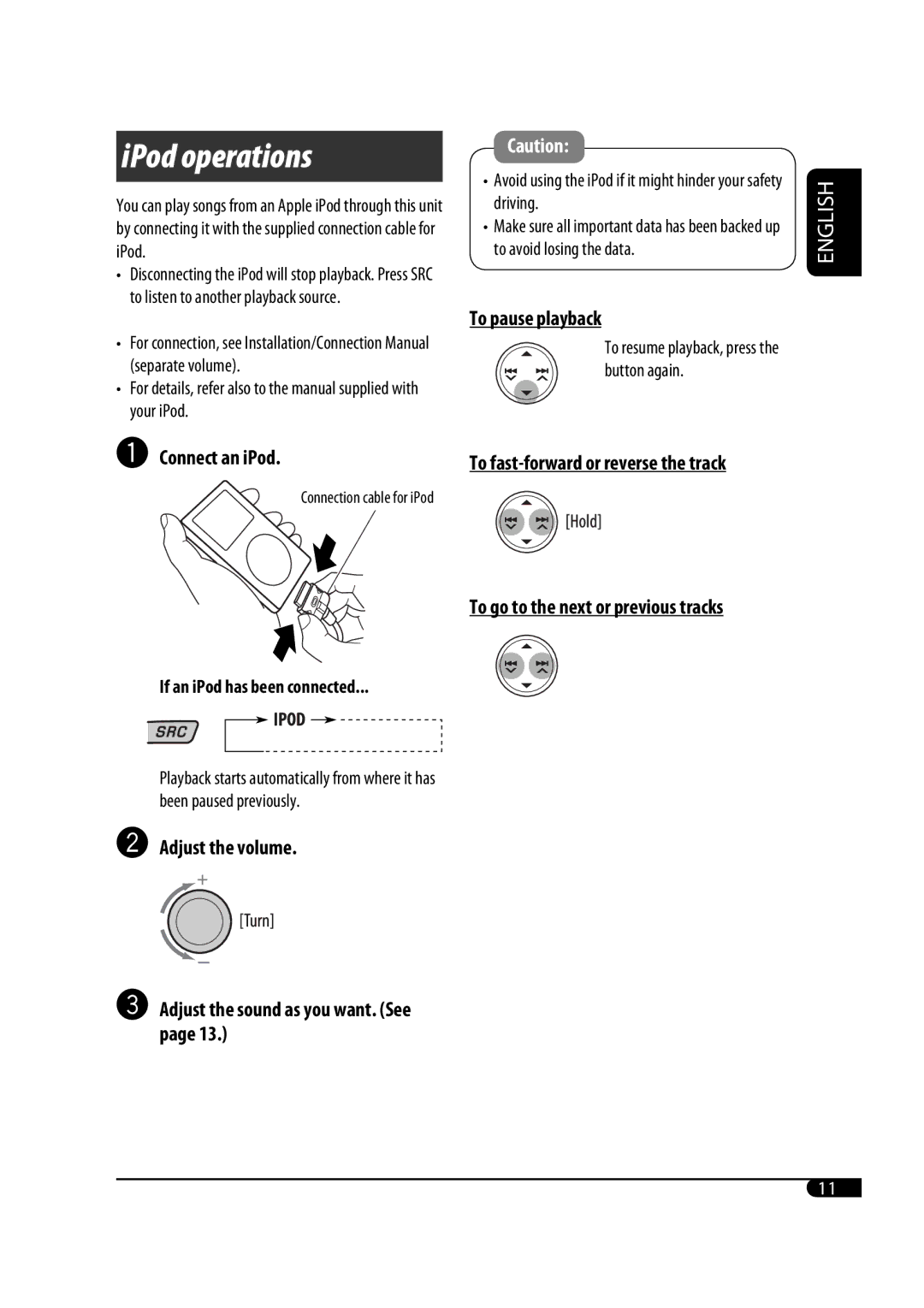 JVC GET0467-001A manual IPod operations 