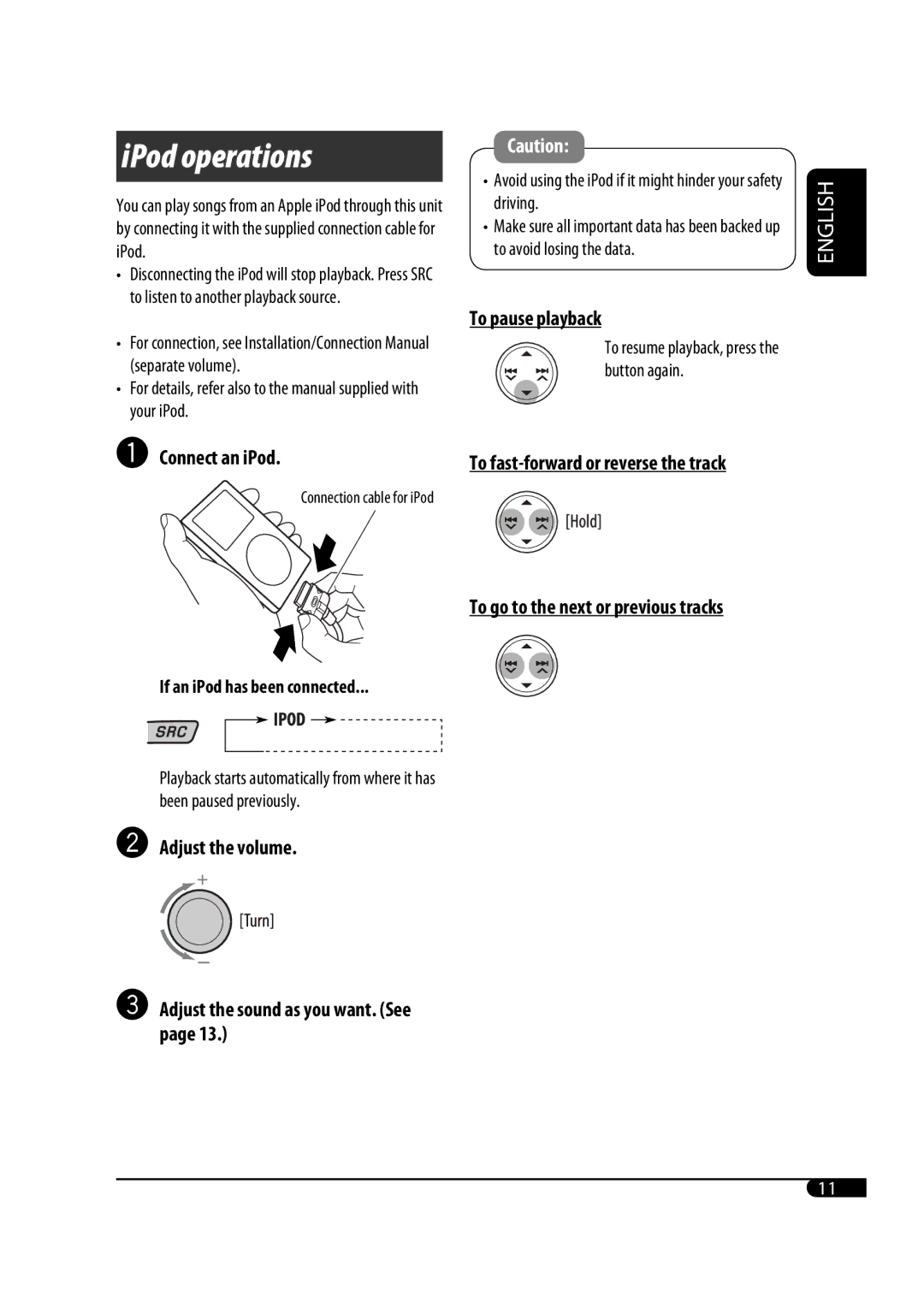 JVC GET0467-001A manual IPod operations 