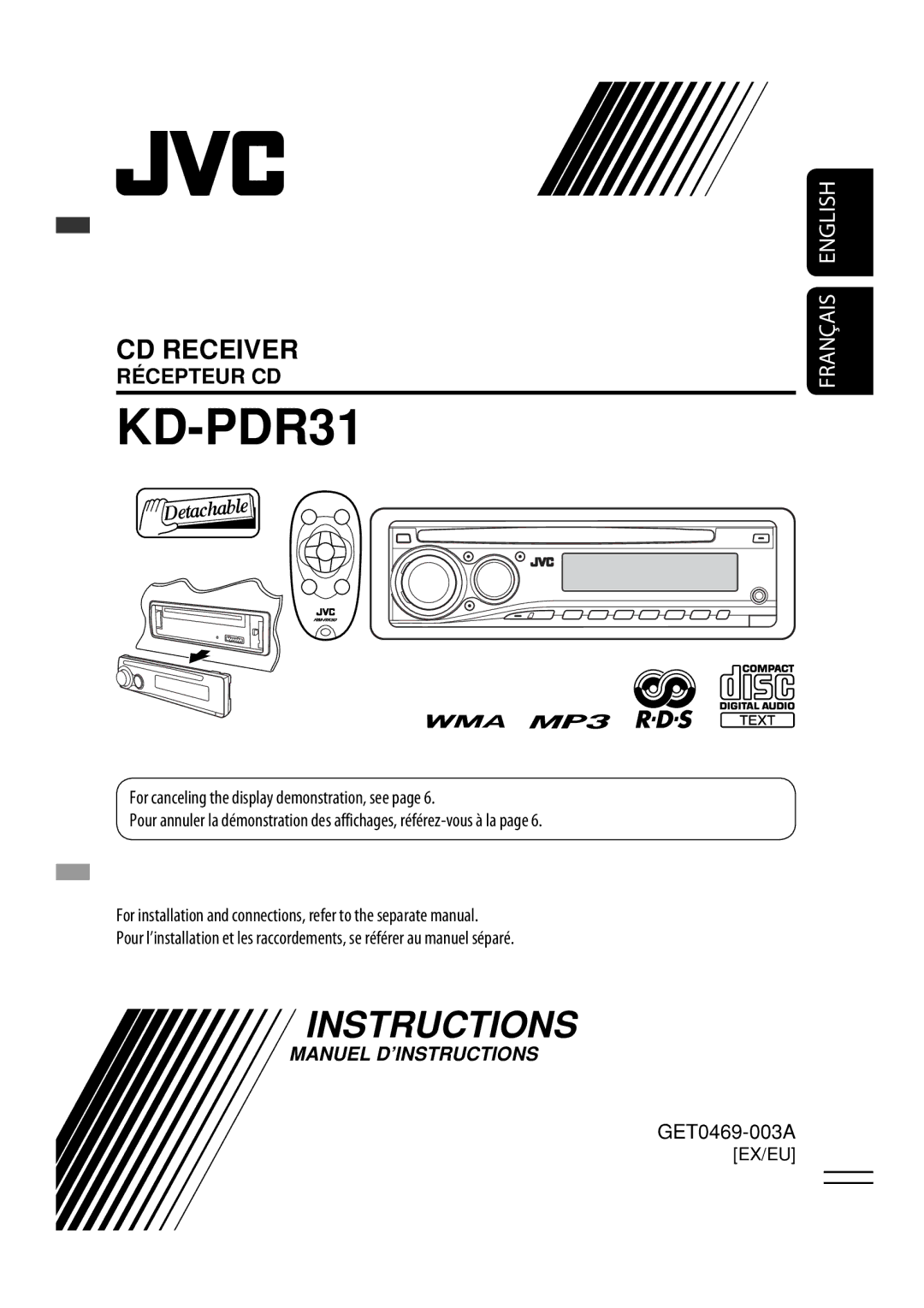 JVC GET0467-001A manual KD-PDR31 