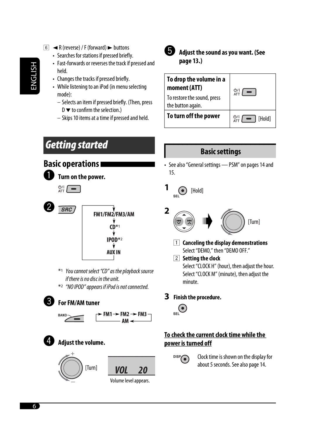 JVC GET0467-001A manual Basic operations ~ Turn on the power, 2R reverse / F forward 3buttons 