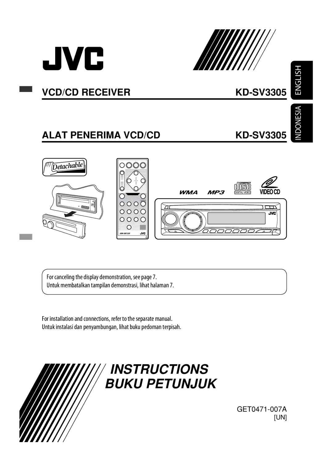 JVC GET0471-001A manual Instructions Buku Petunjuk 