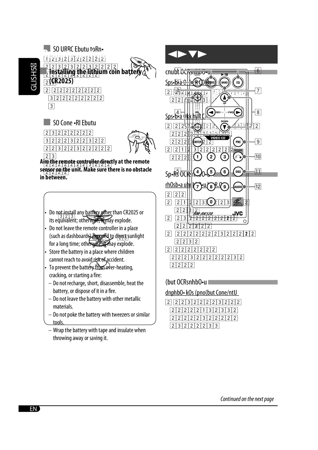 JVC GET0471-001A manual Sticker residue 