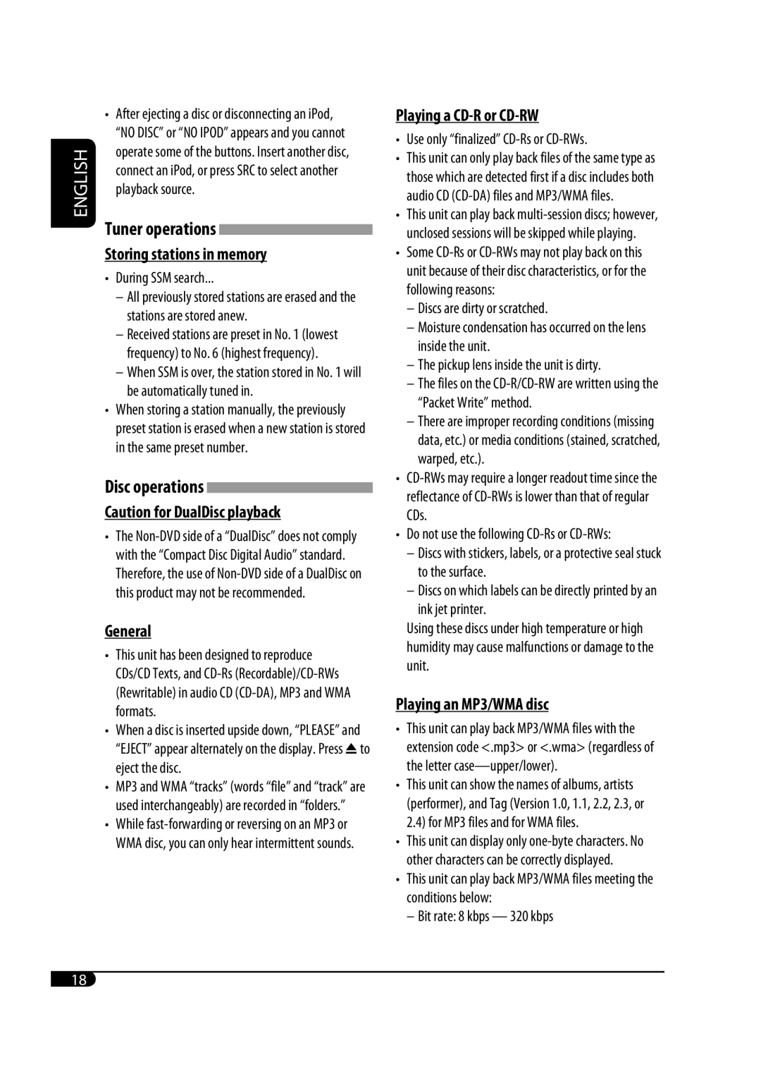 JVC GET0483-001A manual Storing stations in memory 