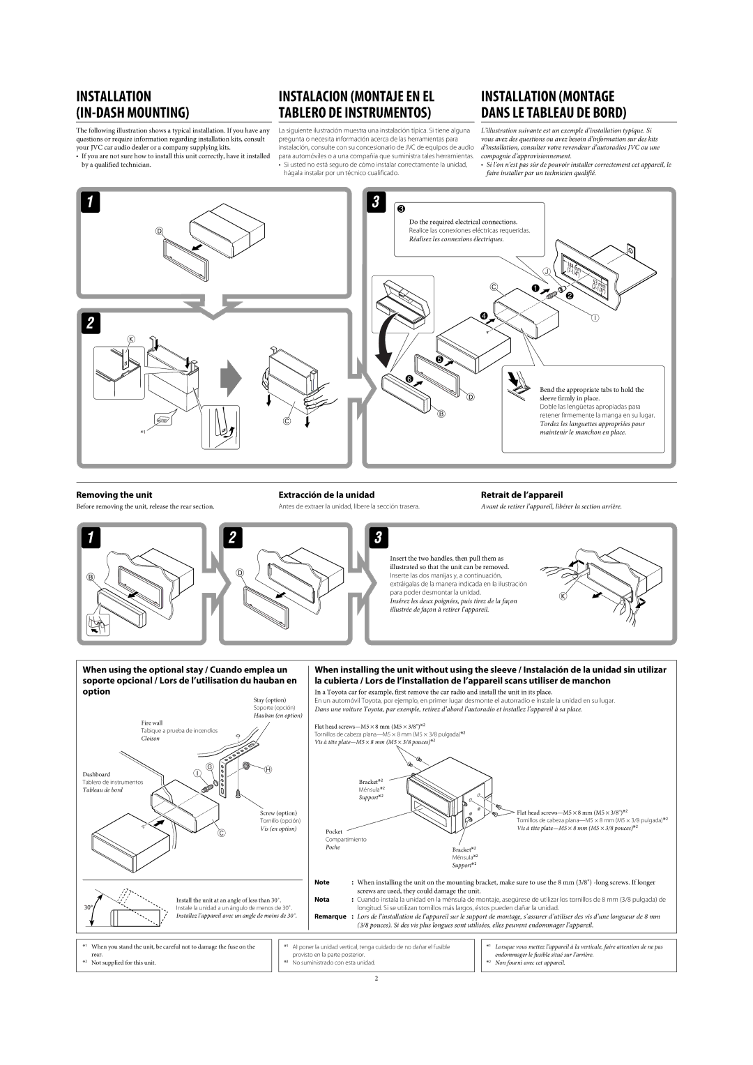 JVC GET0483-001A manual Installation 