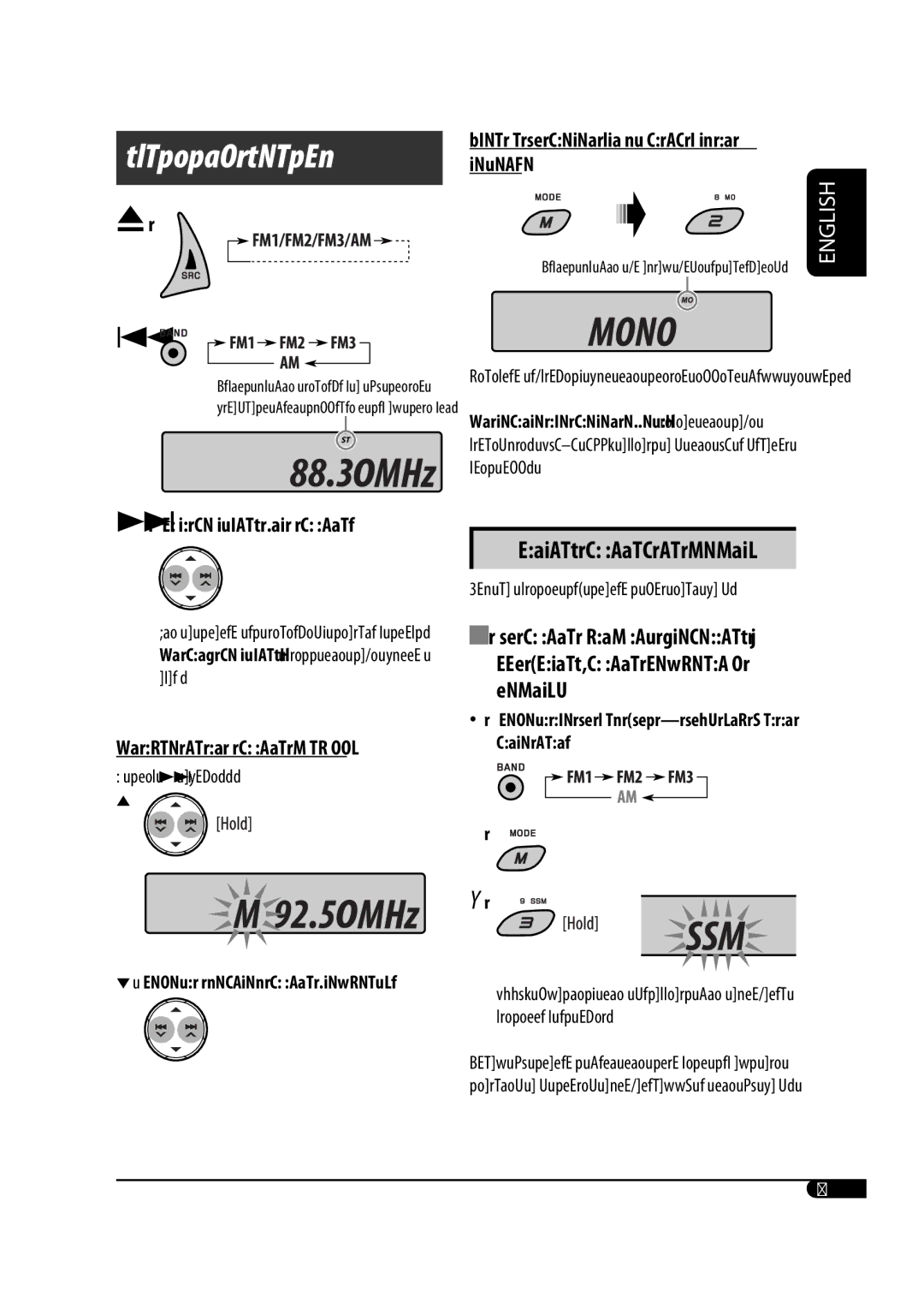 JVC GET0483-001A Radio operations, Start searching for a station, To tune in to a station manually 