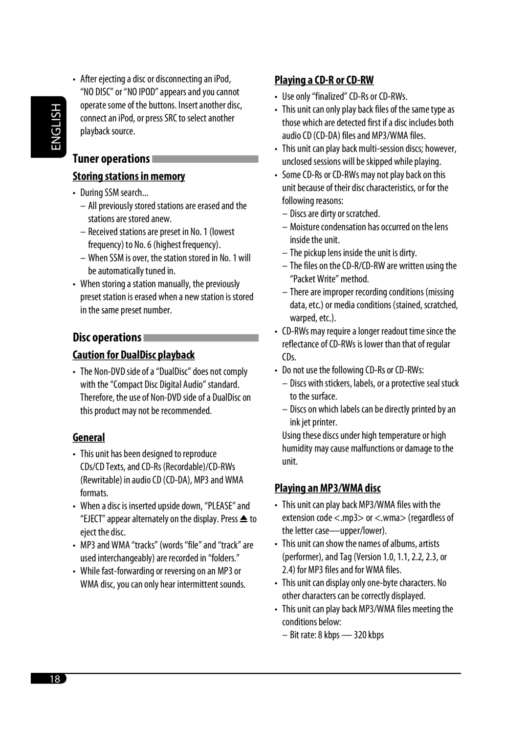 JVC GET0483-001A manual Storing stations in memory 