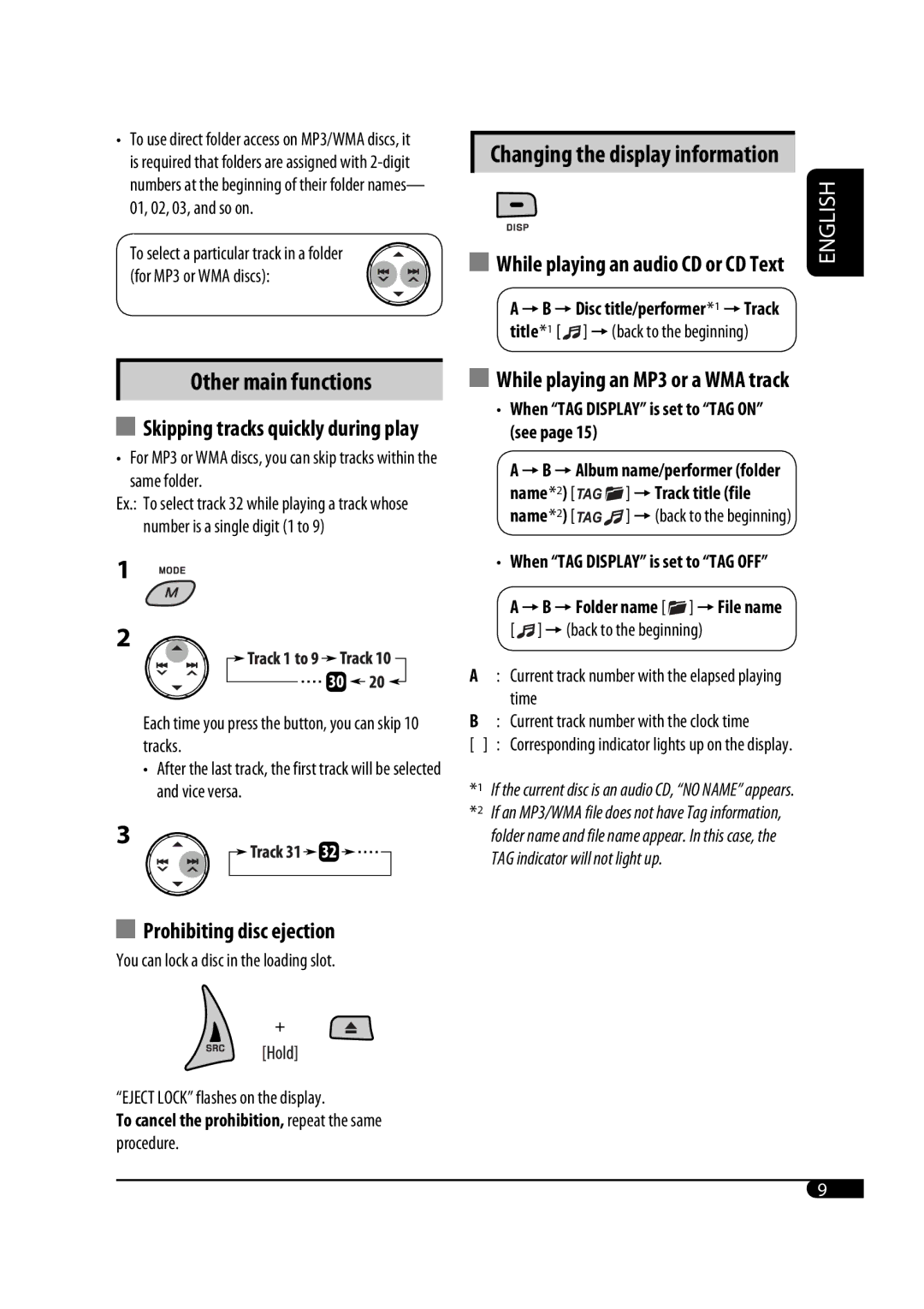 JVC GET0483-001A manual Other main functions 