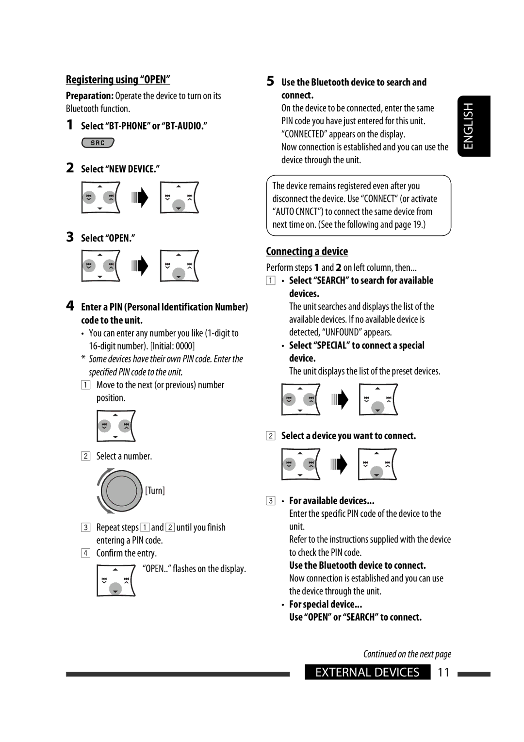 JVC GET0570-001A manual Registering using Open, Digit number. Initial 