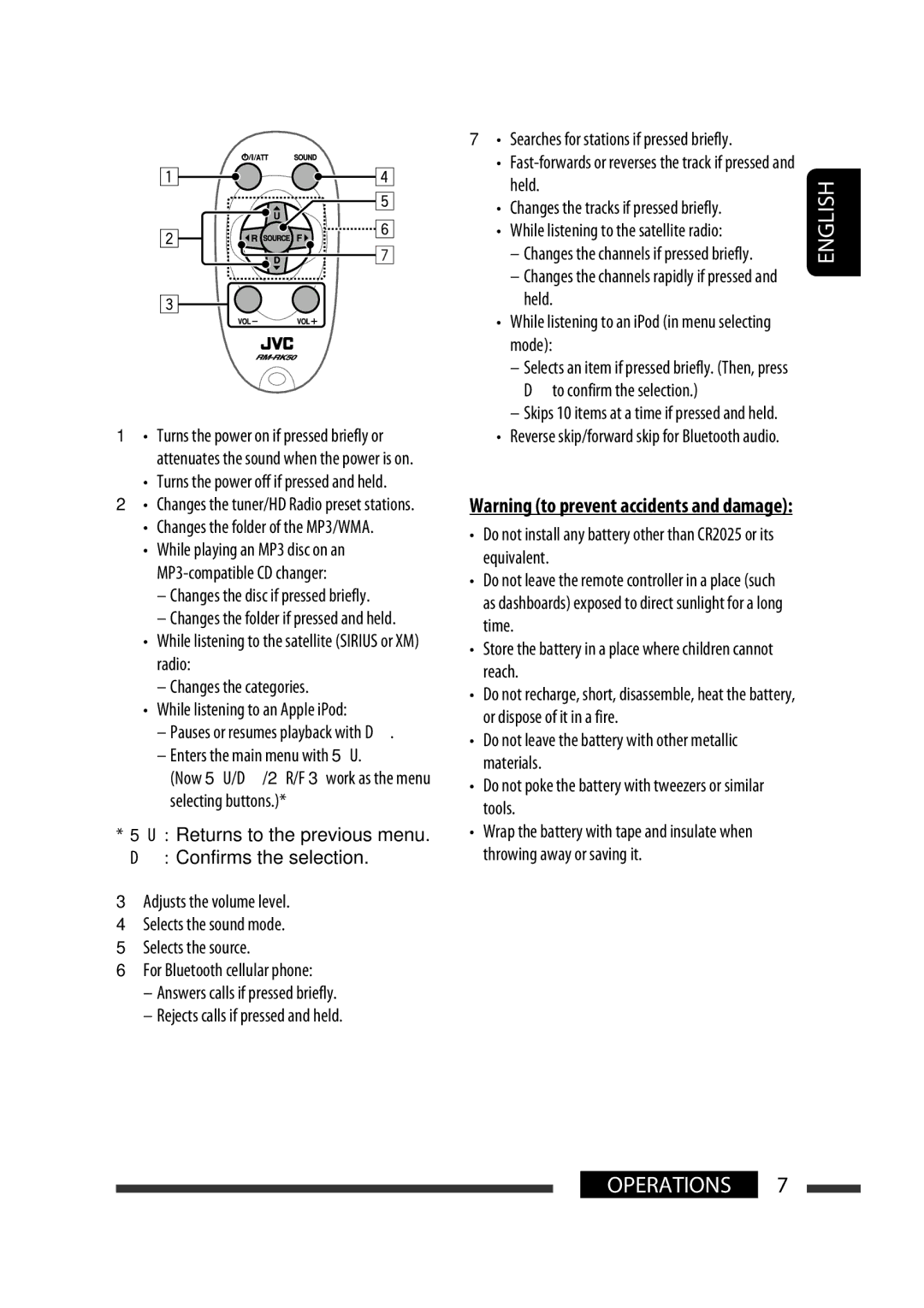 JVC GET0570-001A manual Held, Mode, ∞ to confirm the selection 