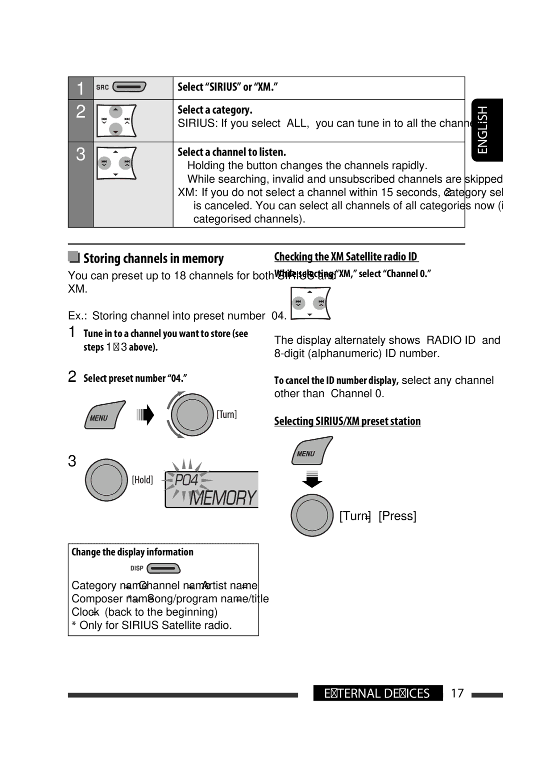 JVC GET0570-001A manual Storing channels in memory 