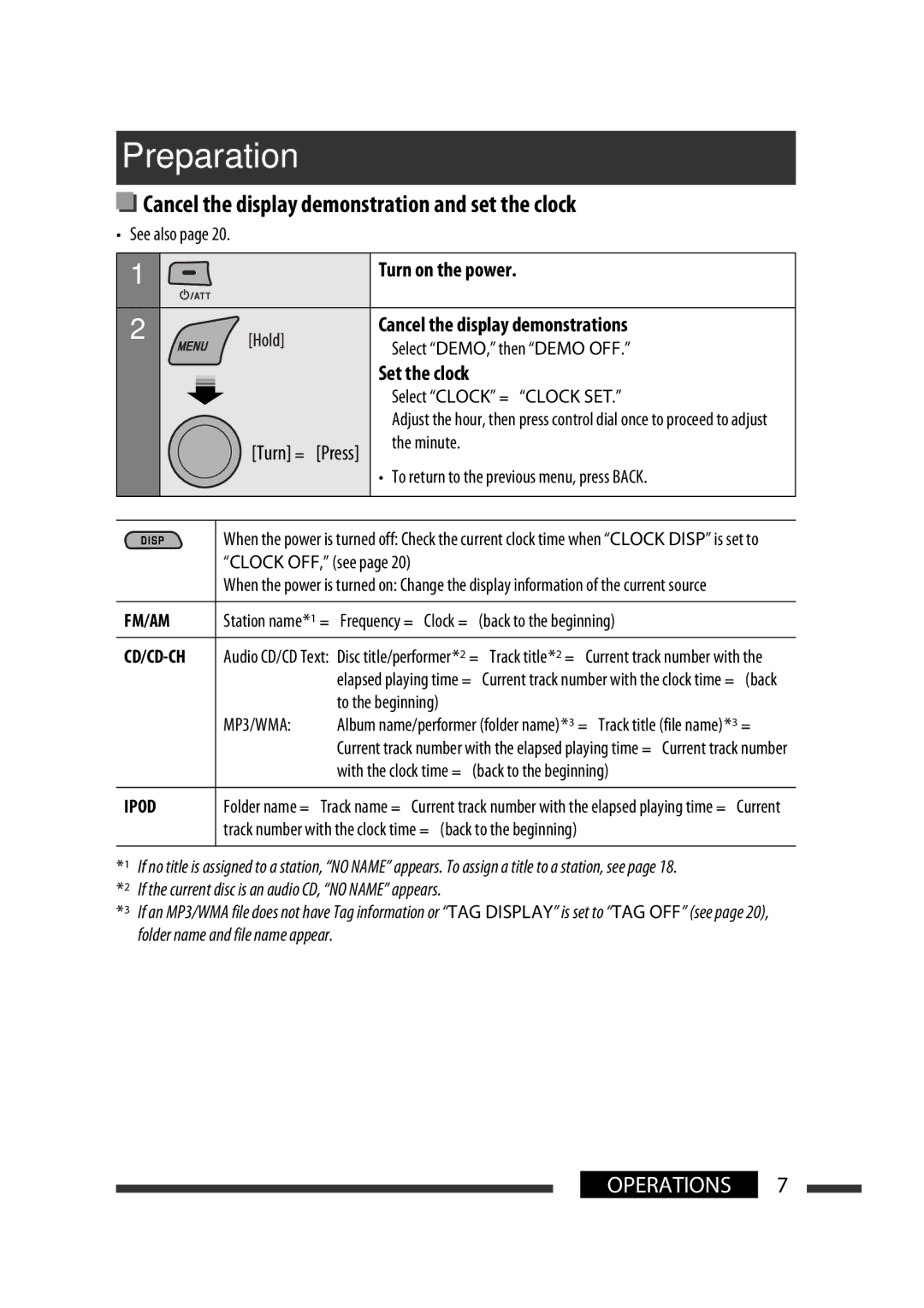 JVC GET0570-001A manual If the current disc is an audio CD, no Name appears 