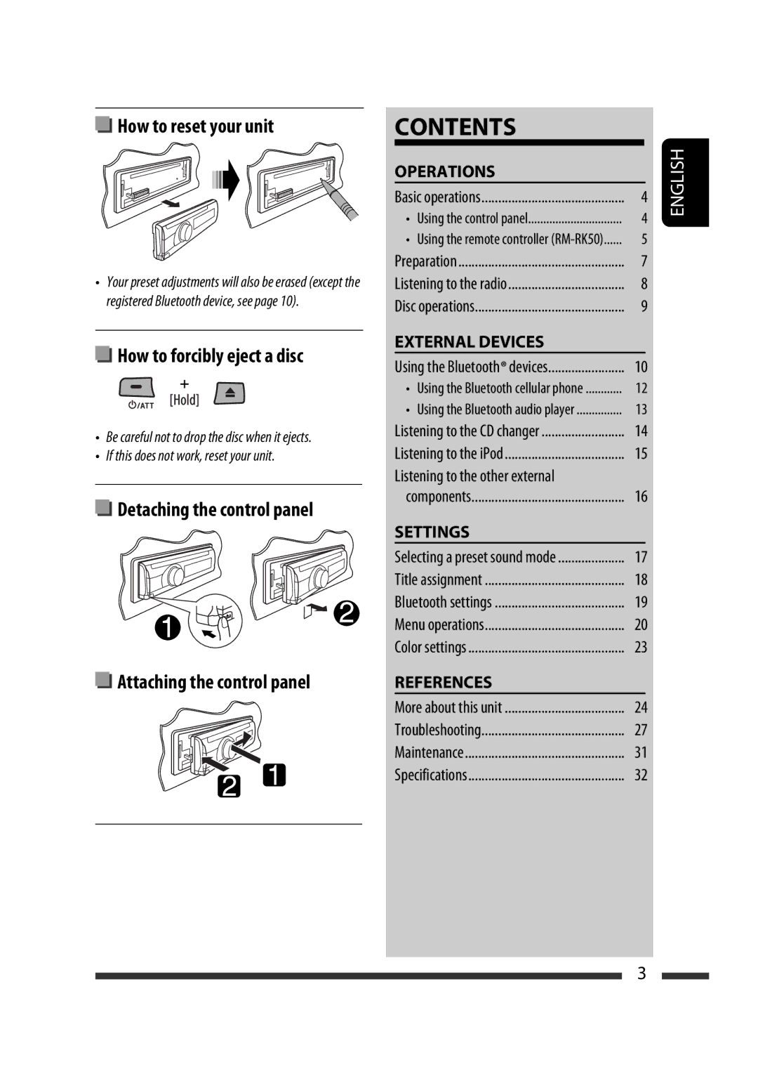 JVC GET0570-001A manual Contents 