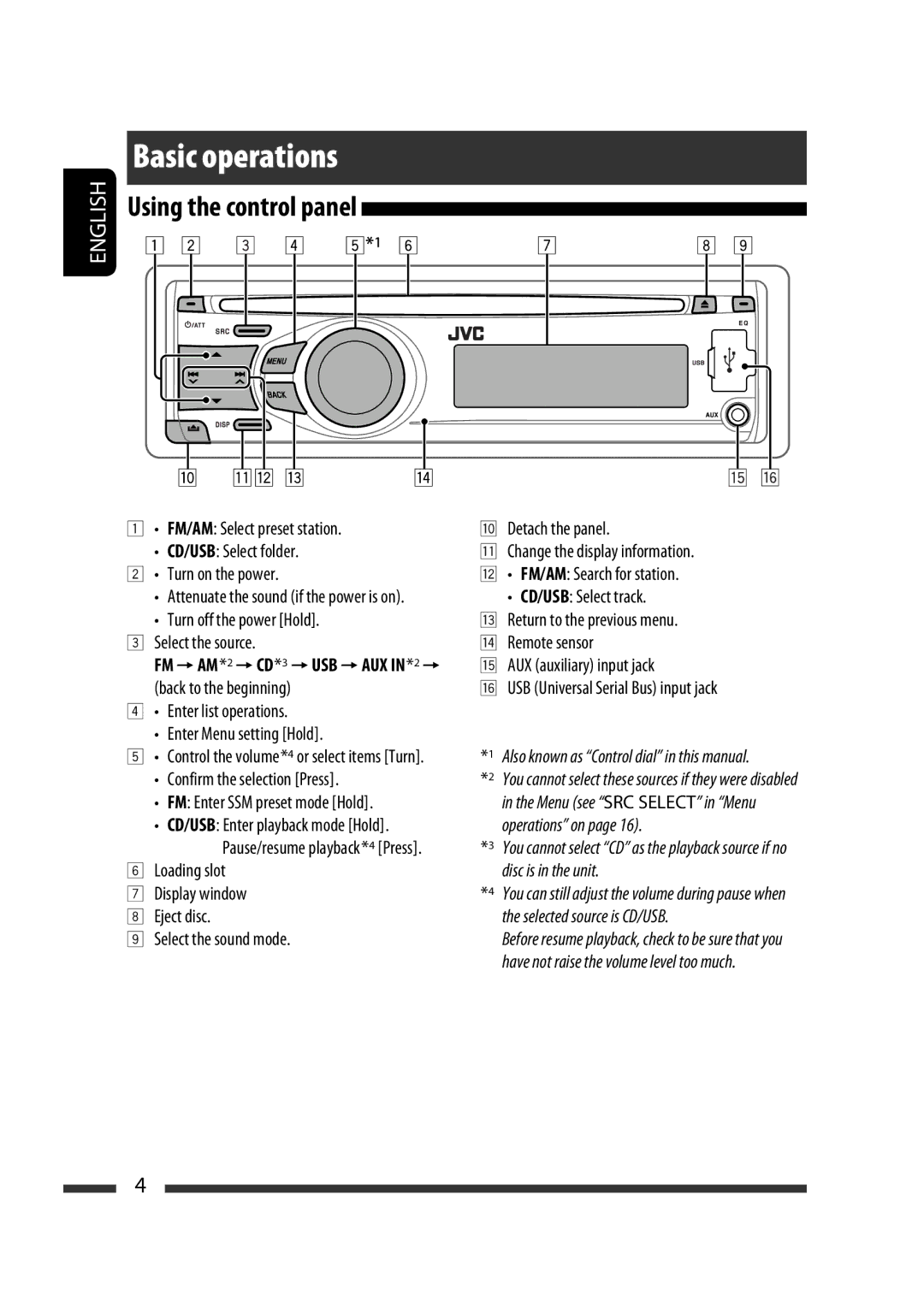 JVC GET0576-001A manual Basic operations 