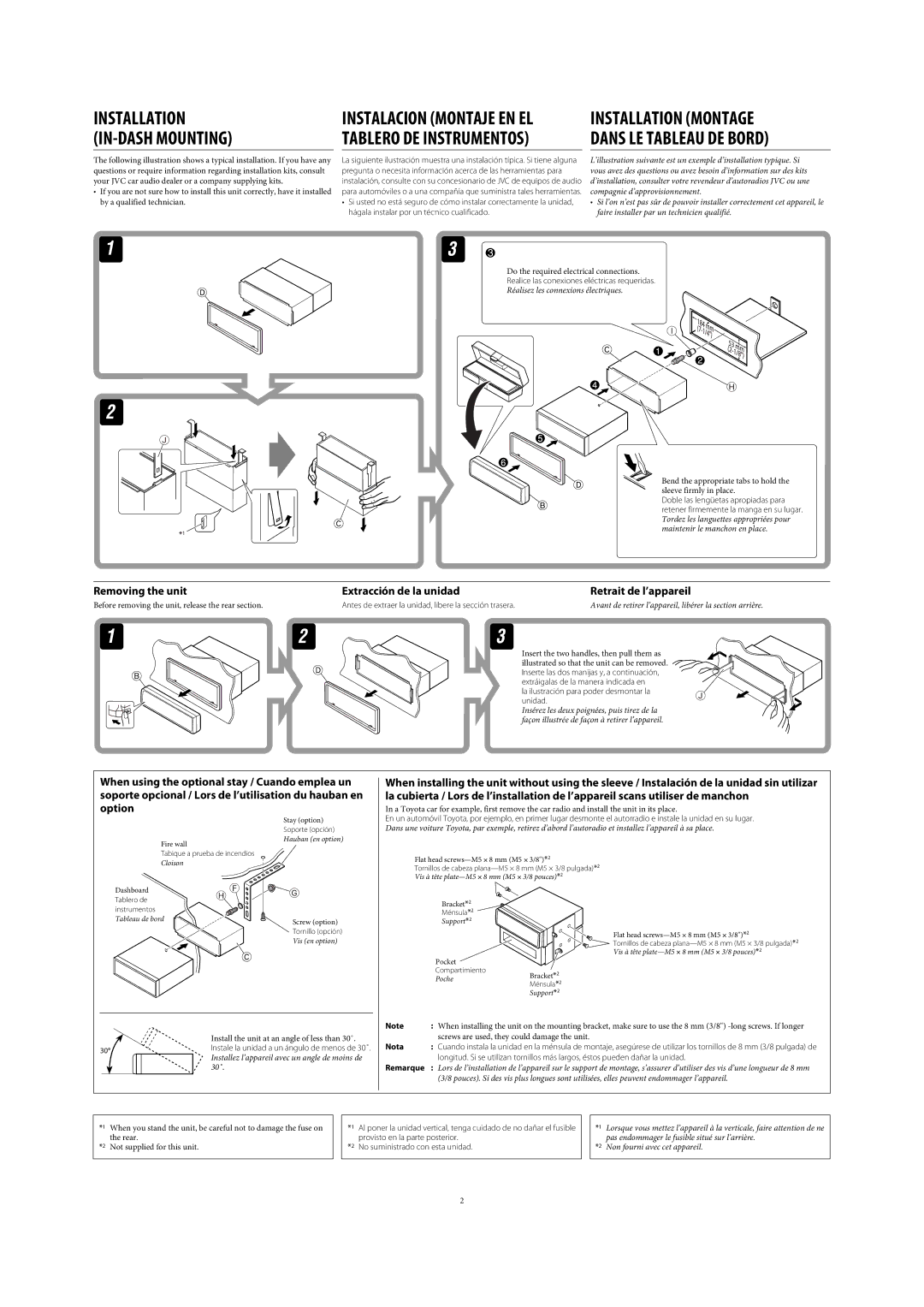 JVC GET0576-001A manual Installation 