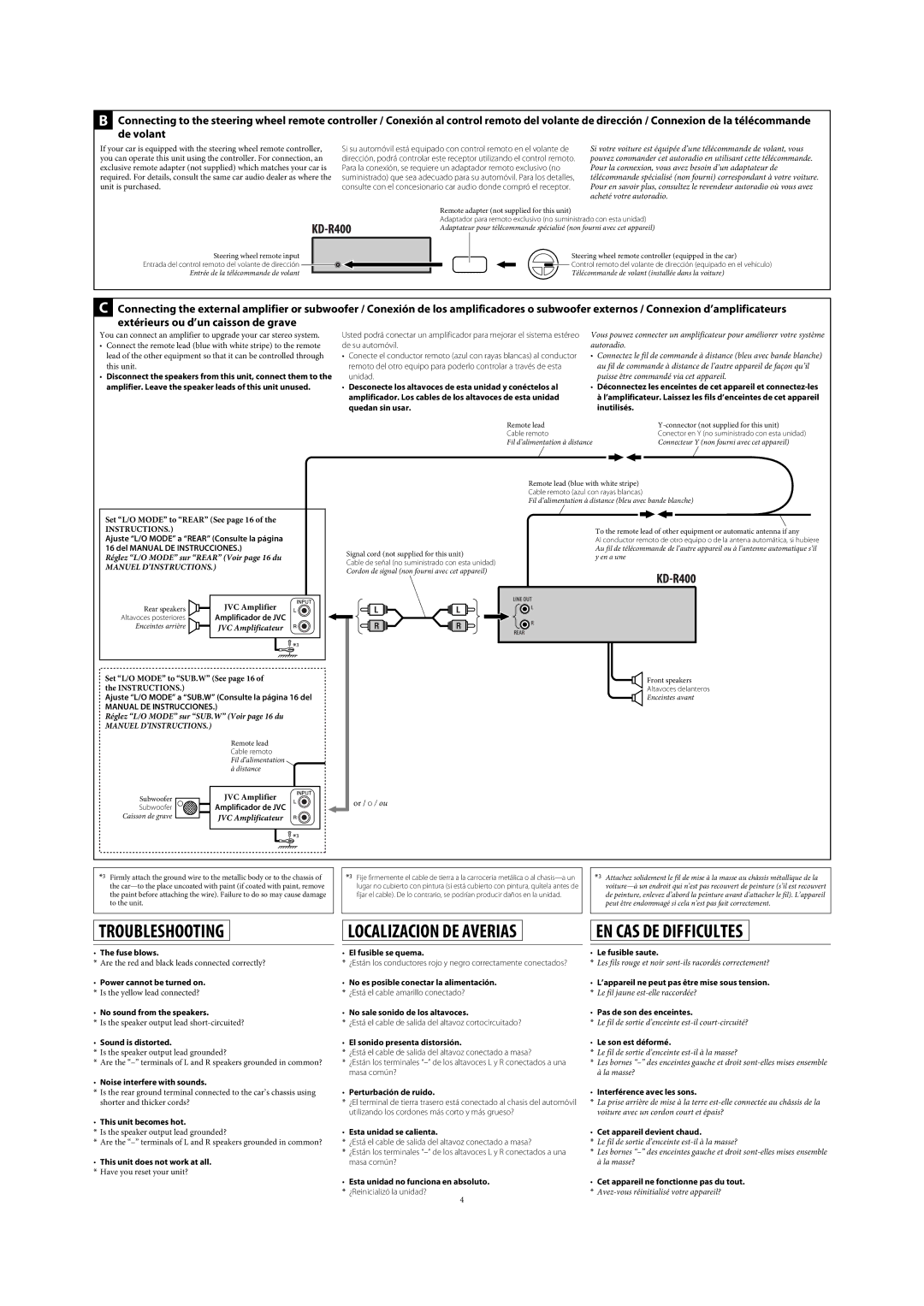 JVC GET0576-001A manual Troubleshooting 