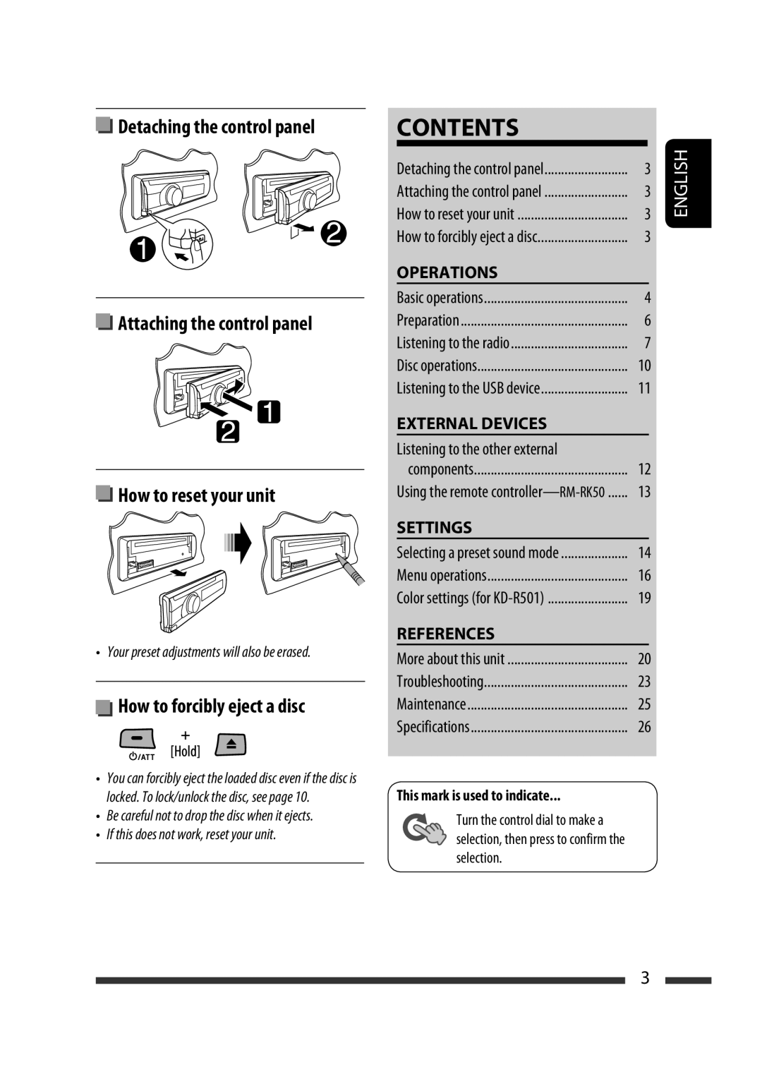 JVC GET0576-001A manual Components Using the remote controller-RM-RK50 